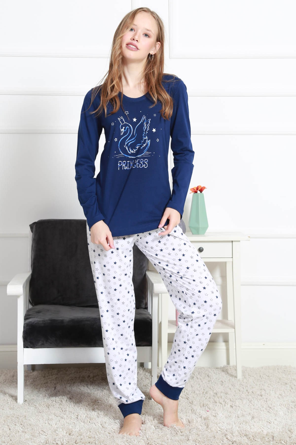Vienetta Kadın Pijama Takım 9040952845 İndigo
