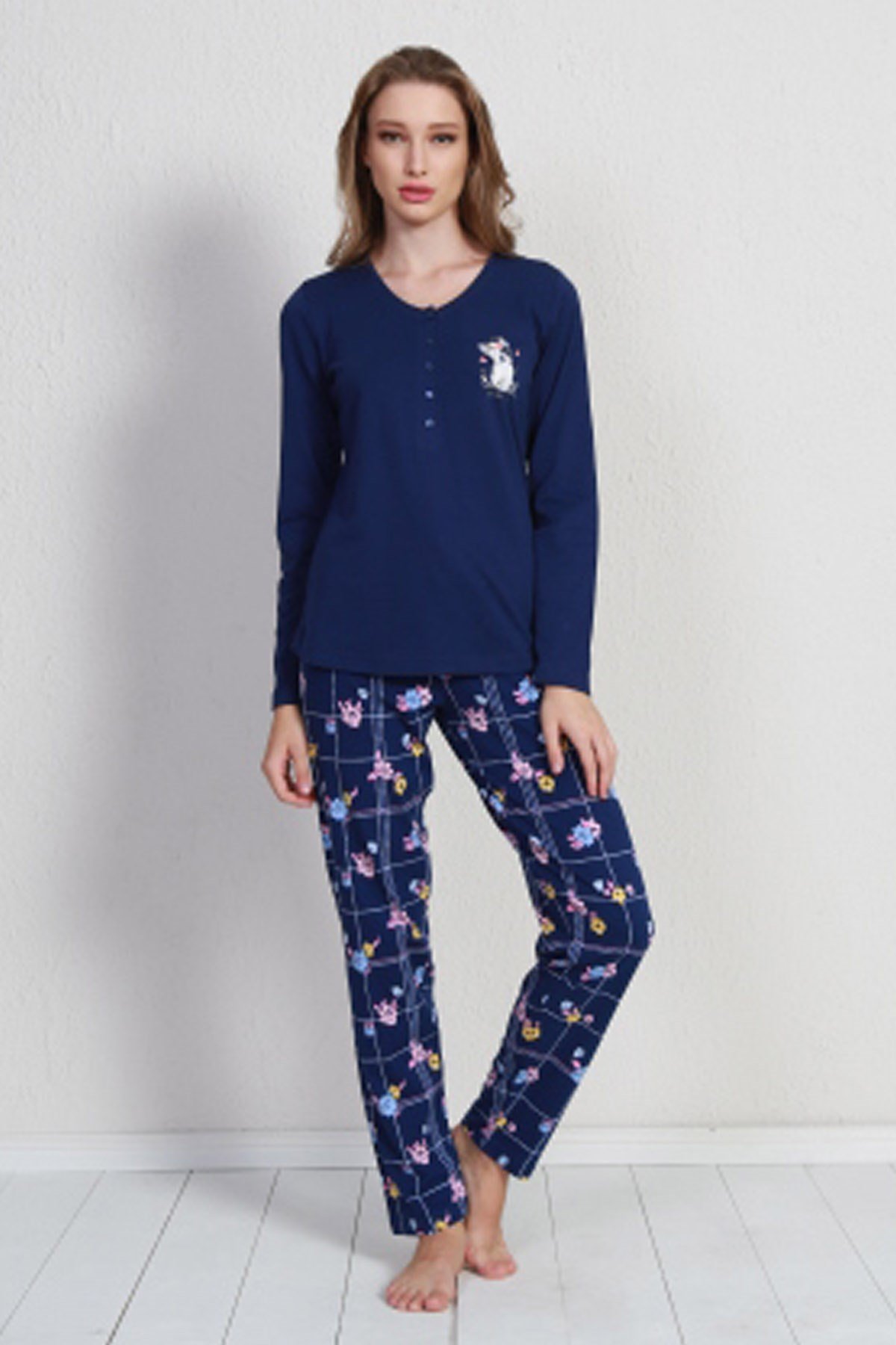 Vienetta Kadın Pijama Takım 9051045767 İndigo