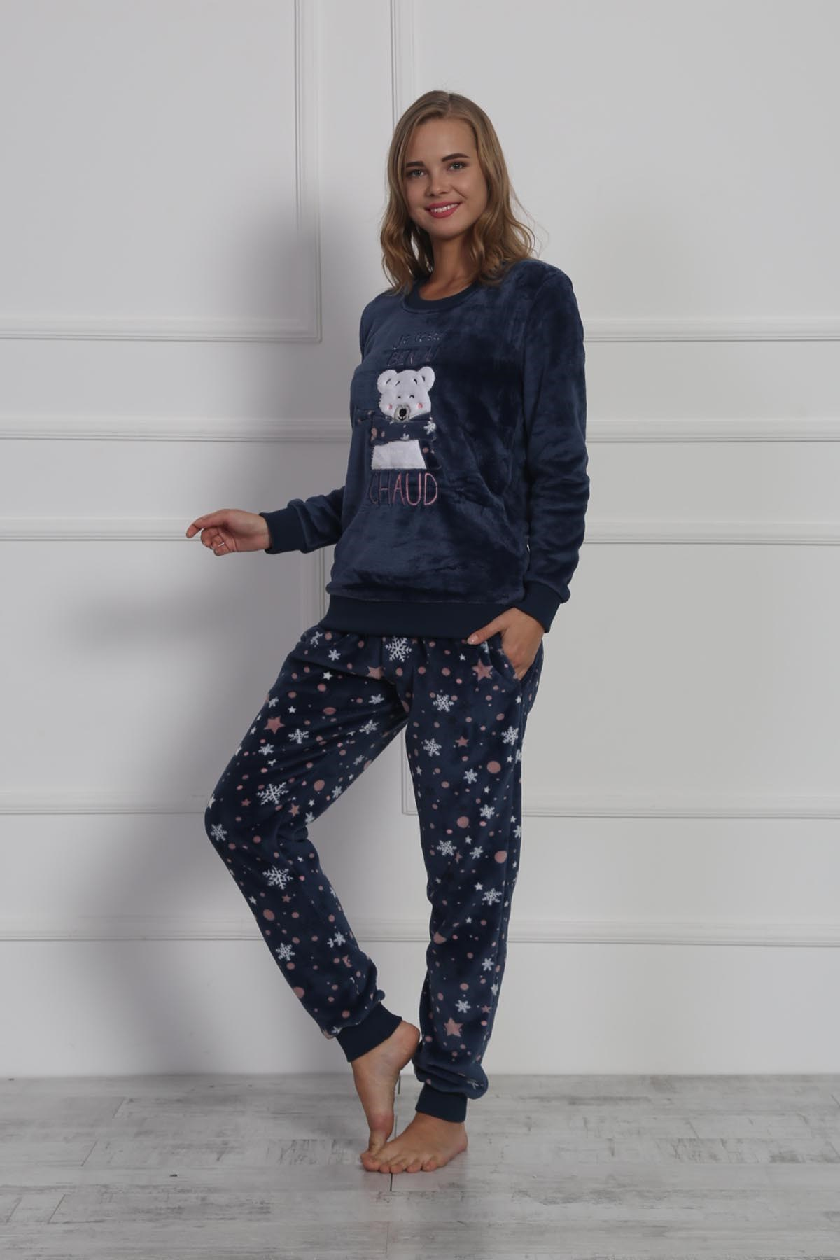 Vienetta Kadın Welsoft Pijama Takım 8060814017 İndigo