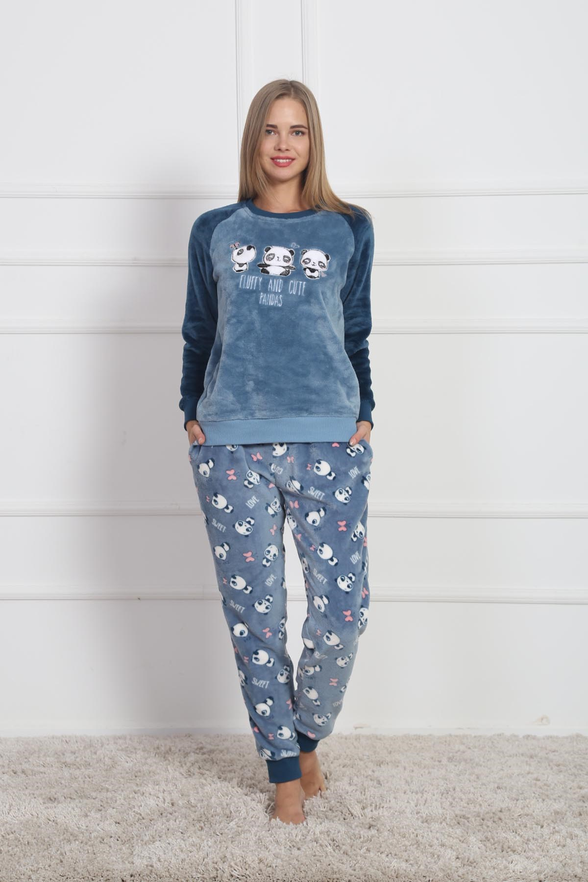 Vienetta Kadın Welsoft Pijama Takım 8060774016 Lacivert