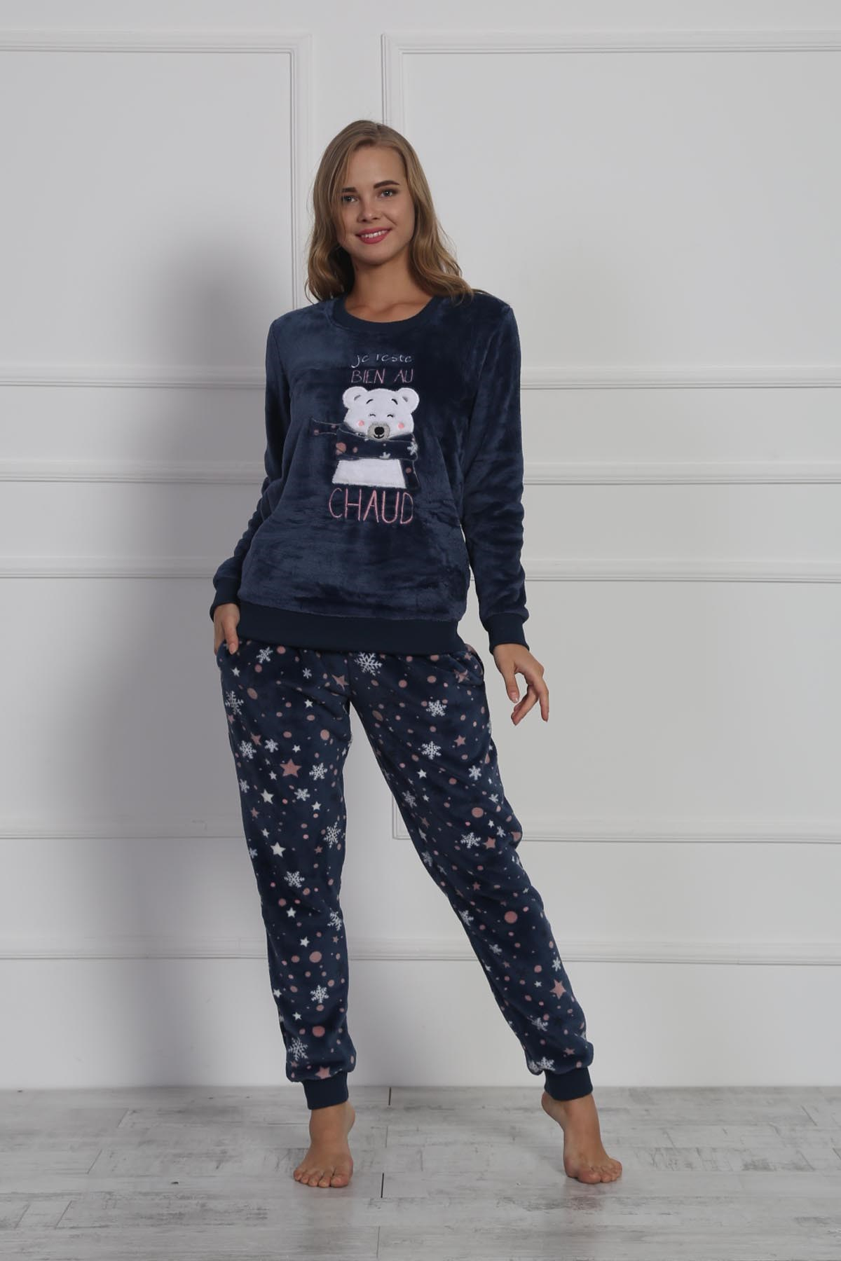 Vienetta Kadın Welsoft Pijama Takım 8060814017 İndigo