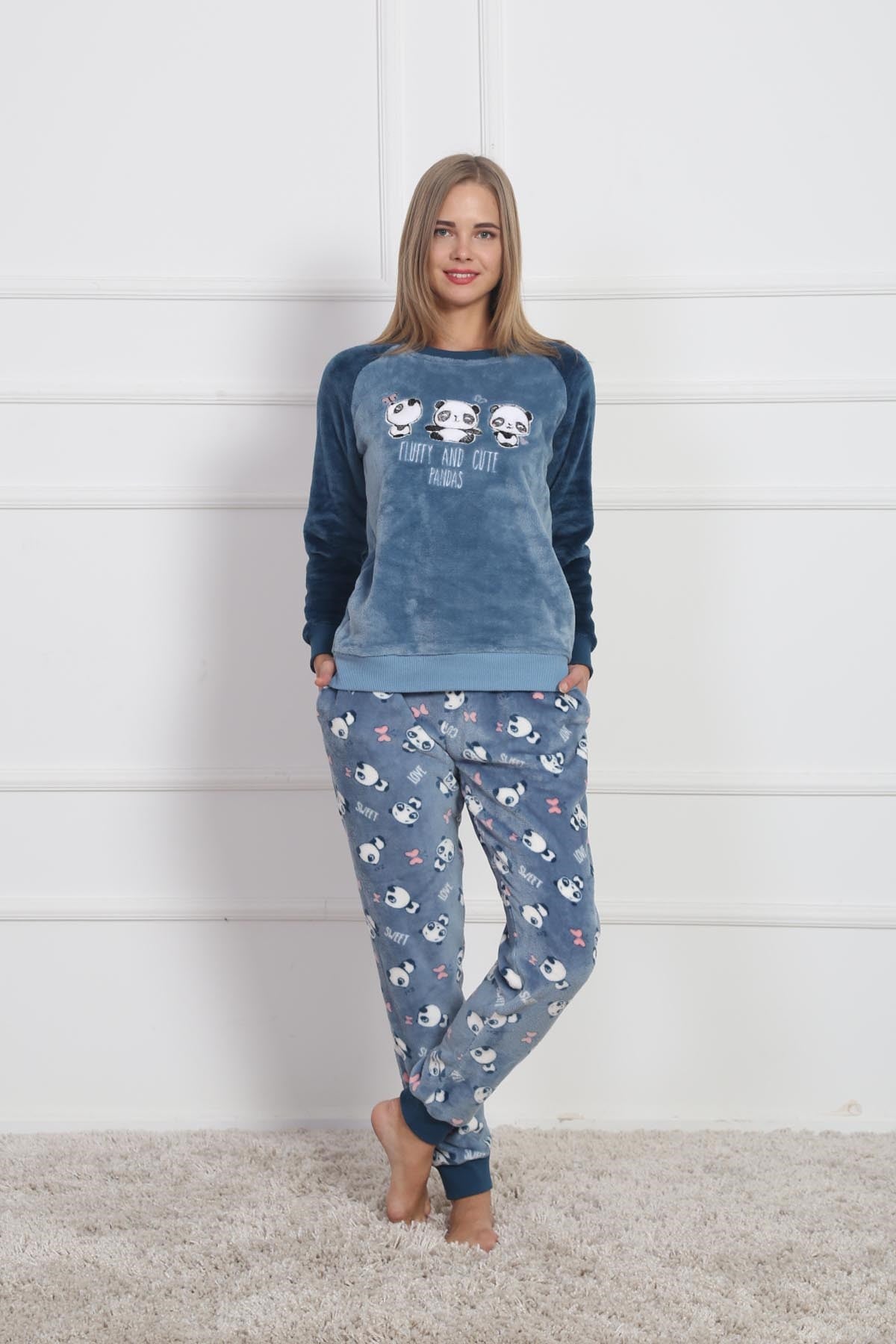 Vienetta Kadın Welsoft Pijama Takım 8060774016 Lacivert