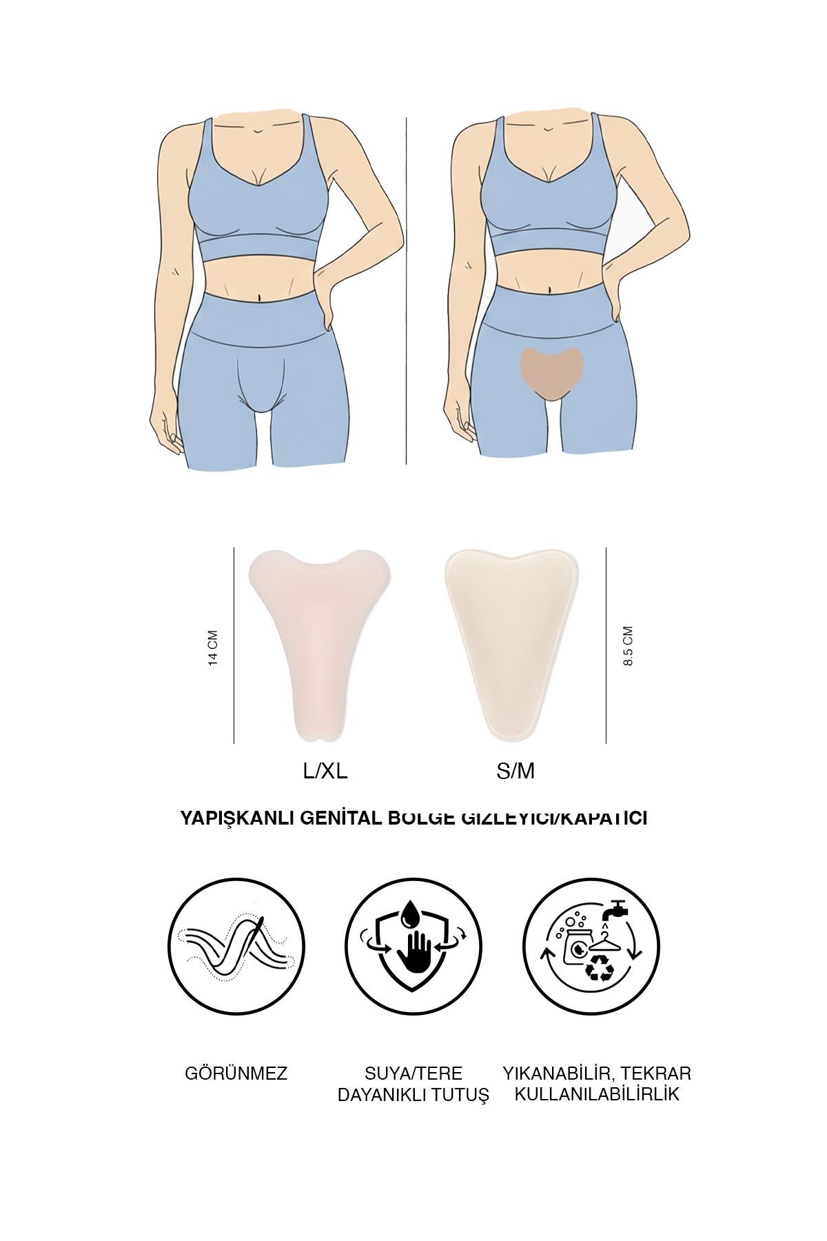 Yapışkanlı Genital Bölge Gizleyici/Kapatıcı Camel Toe 7237 Ten