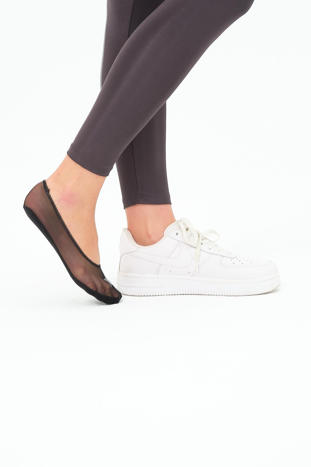 Yıldız Flok Baskılı Lazer Tül Suba Siyah