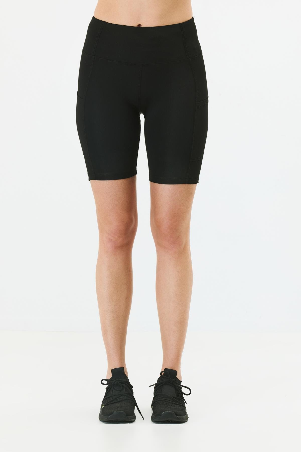 Yüksek Bel Çift Cepli Kısa Tayt 9417 Siyah