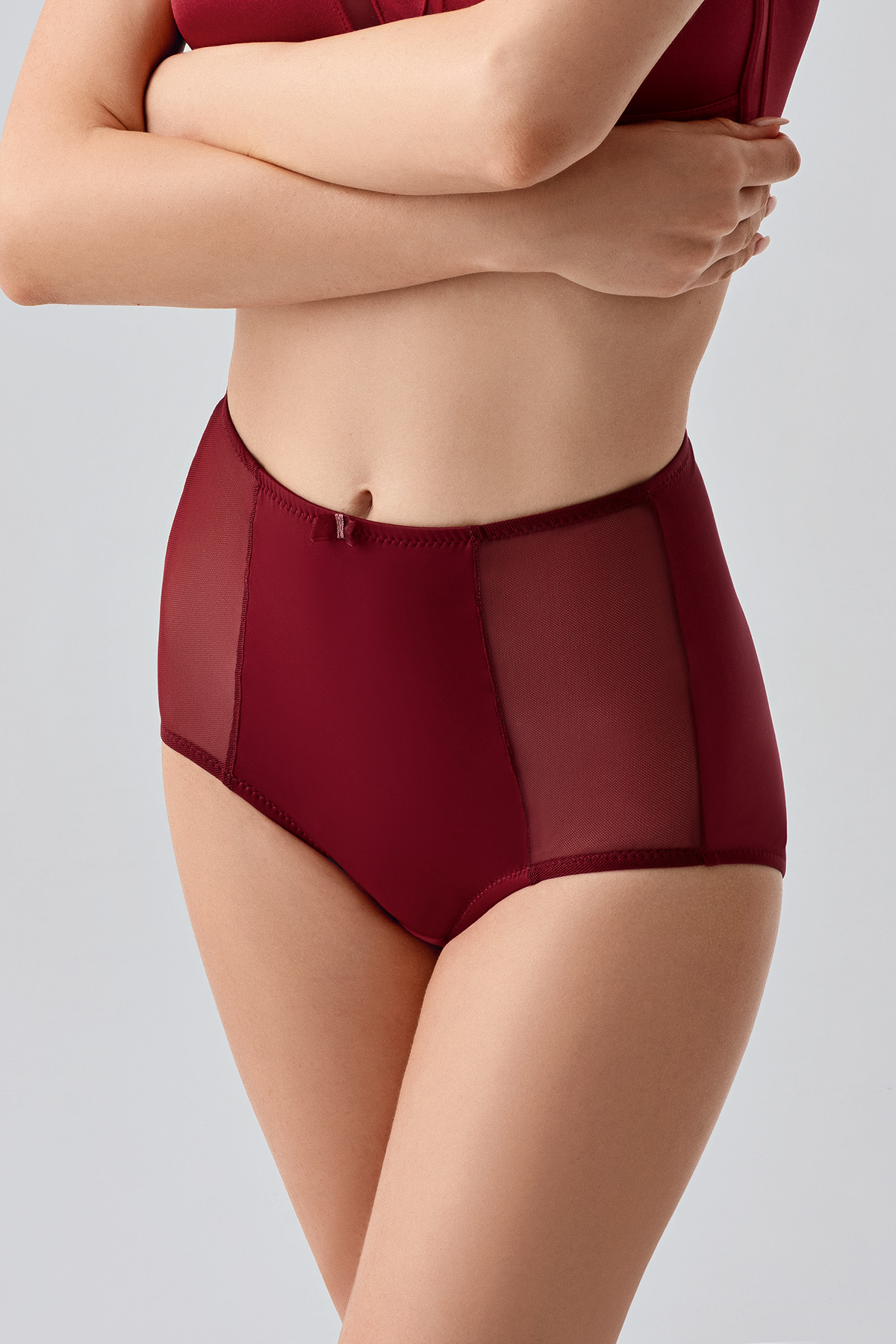 Yüksek Bel Korseli Külot C19304 Bordo