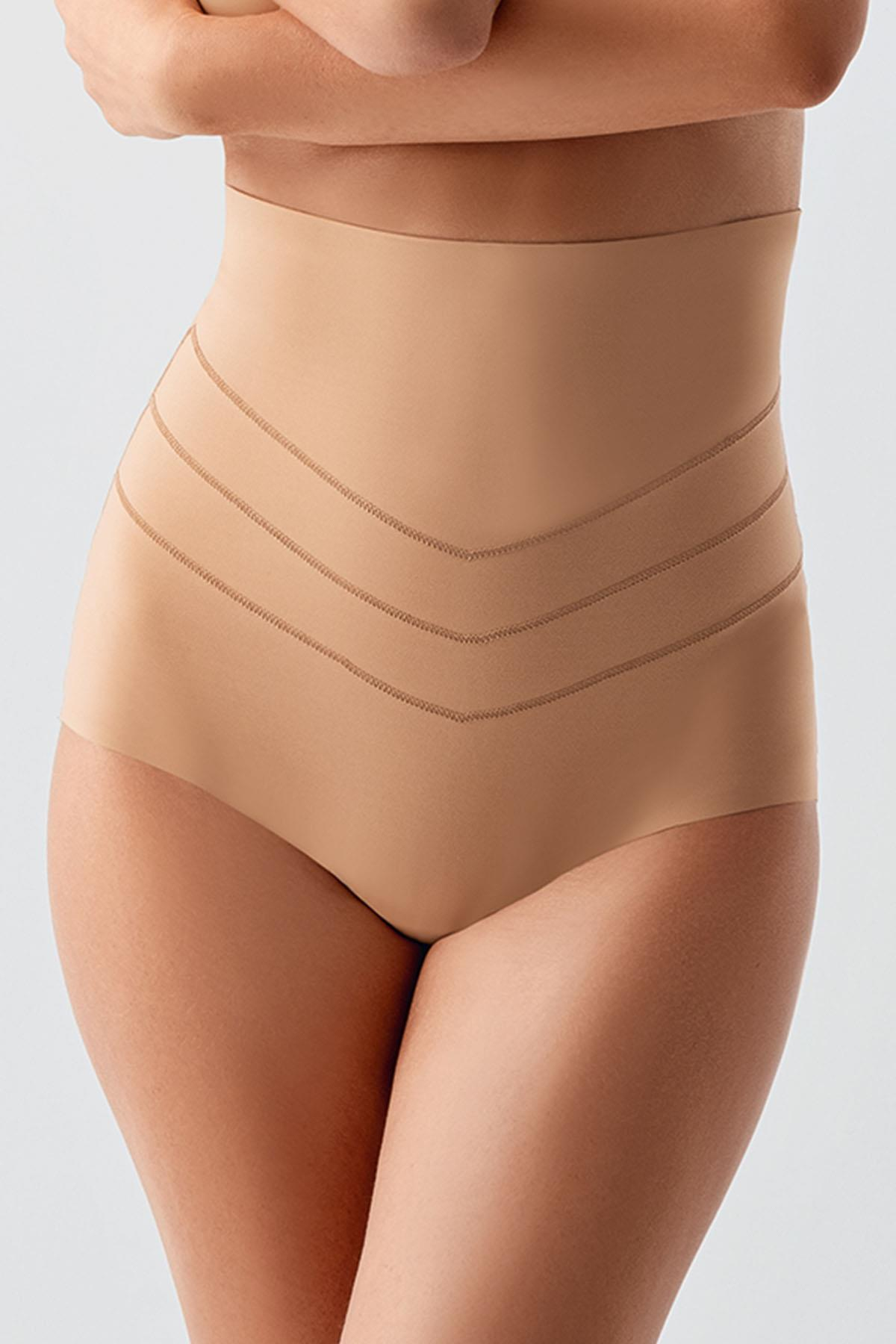 Yüksek Bel Lazer Kesim Külot Korse 9603 Ten