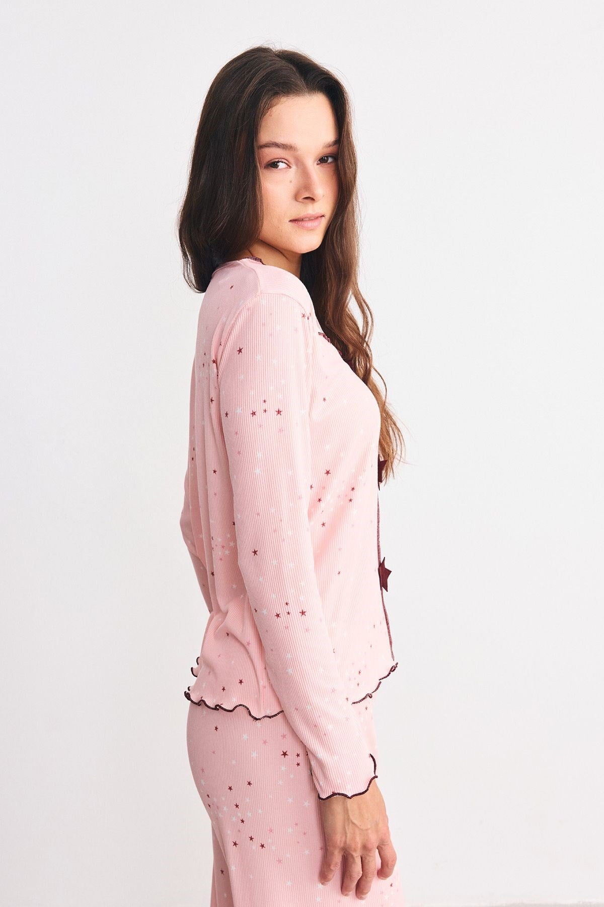 Yumuşak Dokulu Kaşkorse Pijama Takımı Yıldız