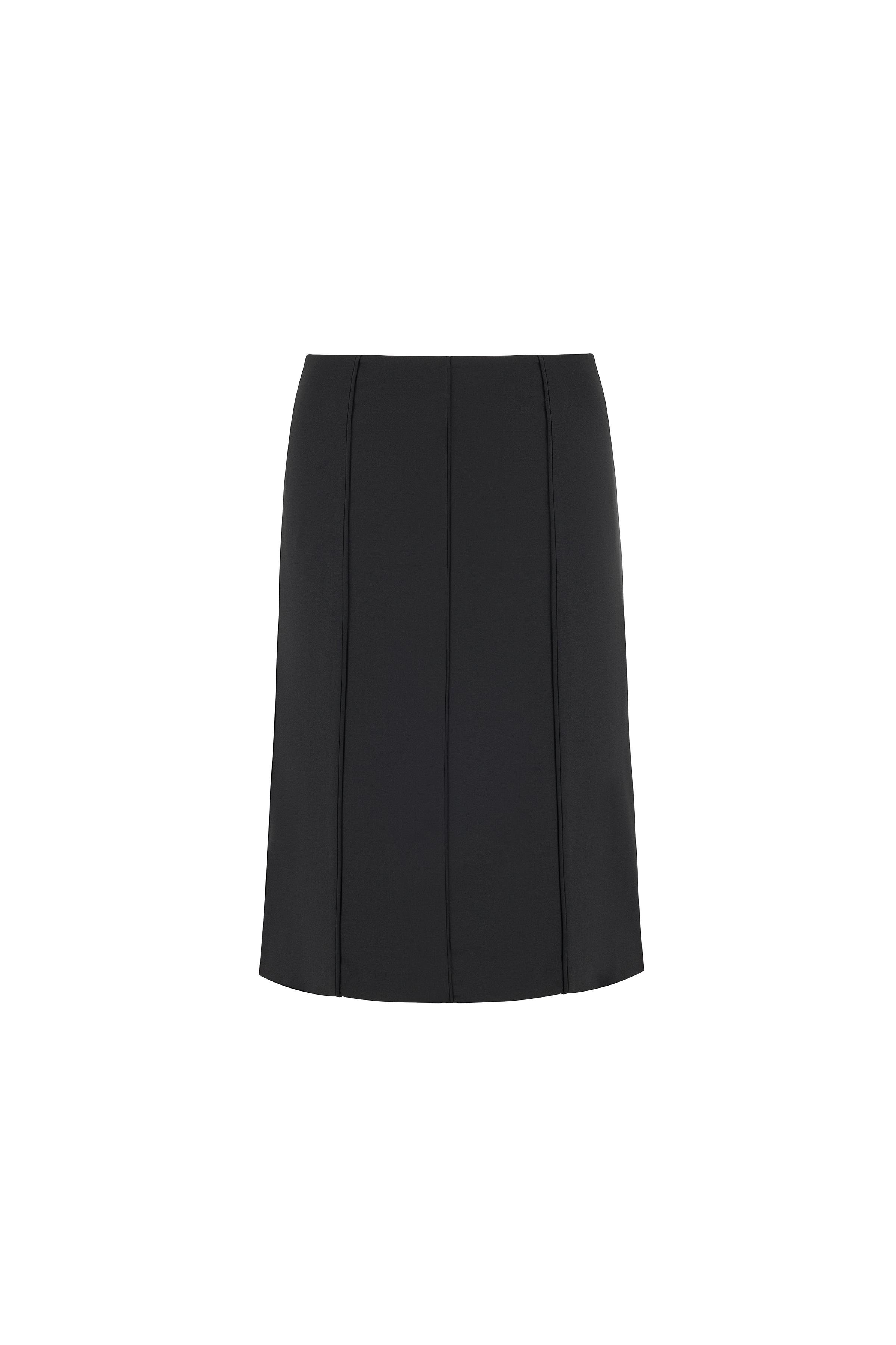 A-line Wool Blend Skirt Black
