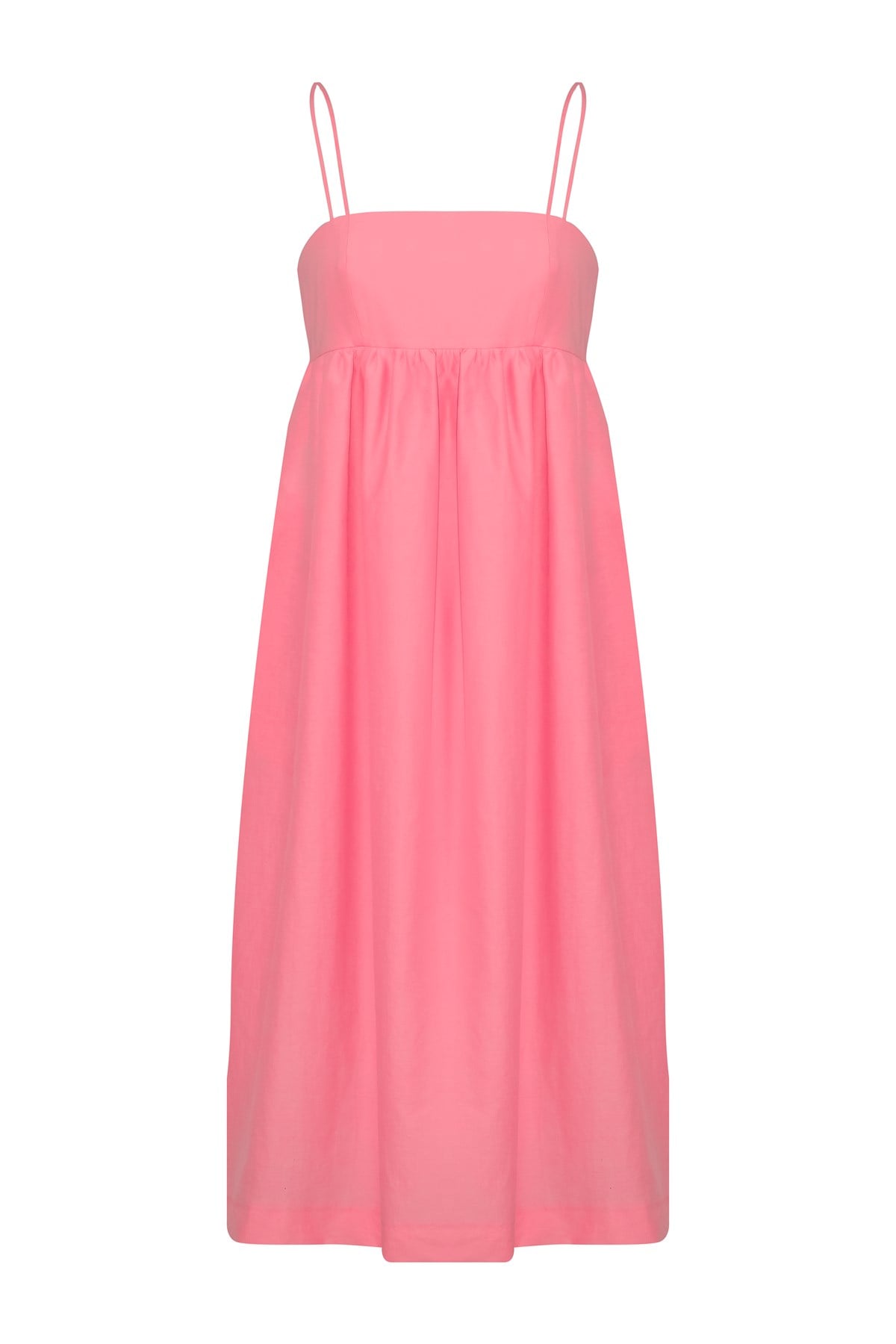 Askılı Puf Elbise Pembe