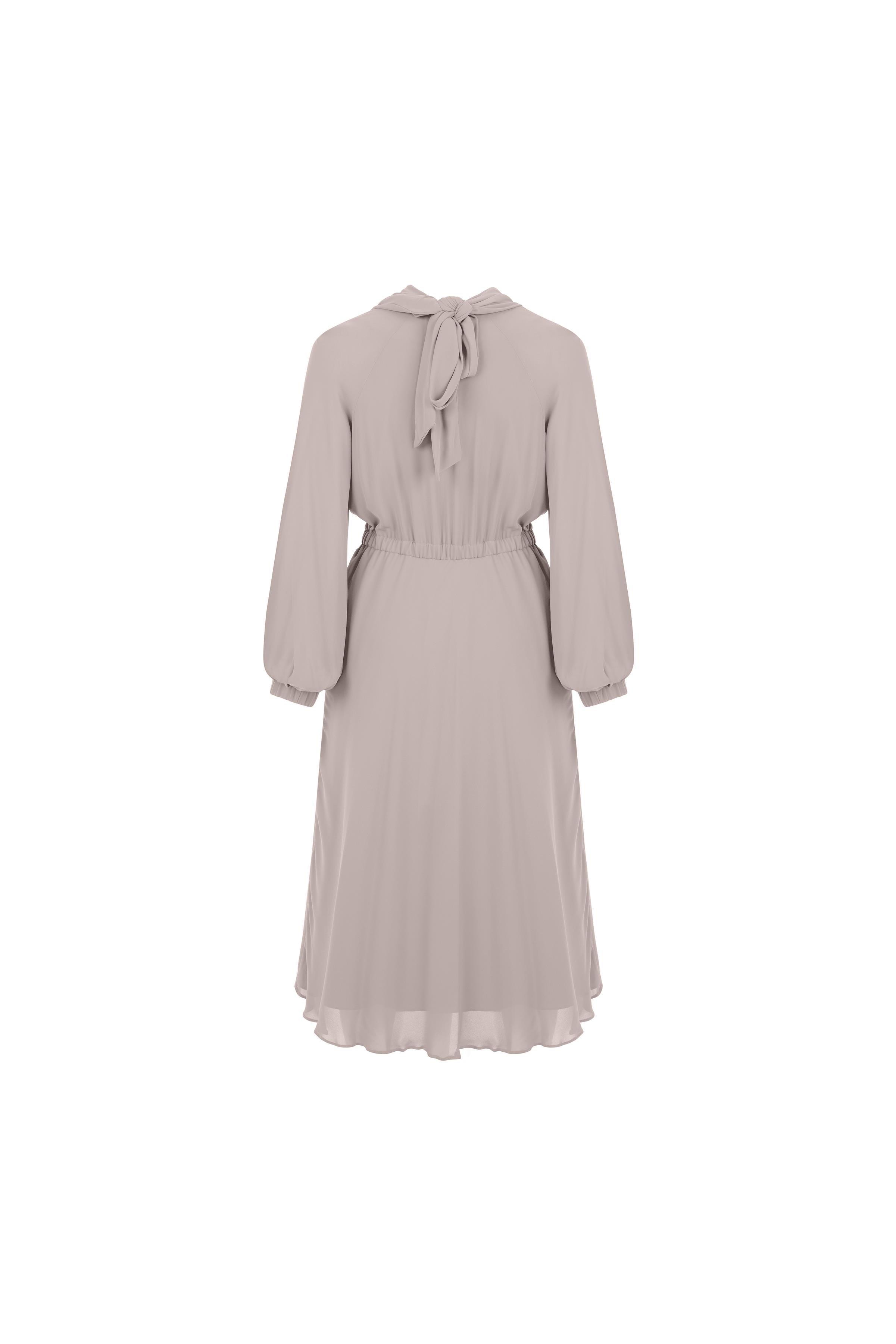 Bağlama Detaylı Elbise Bej