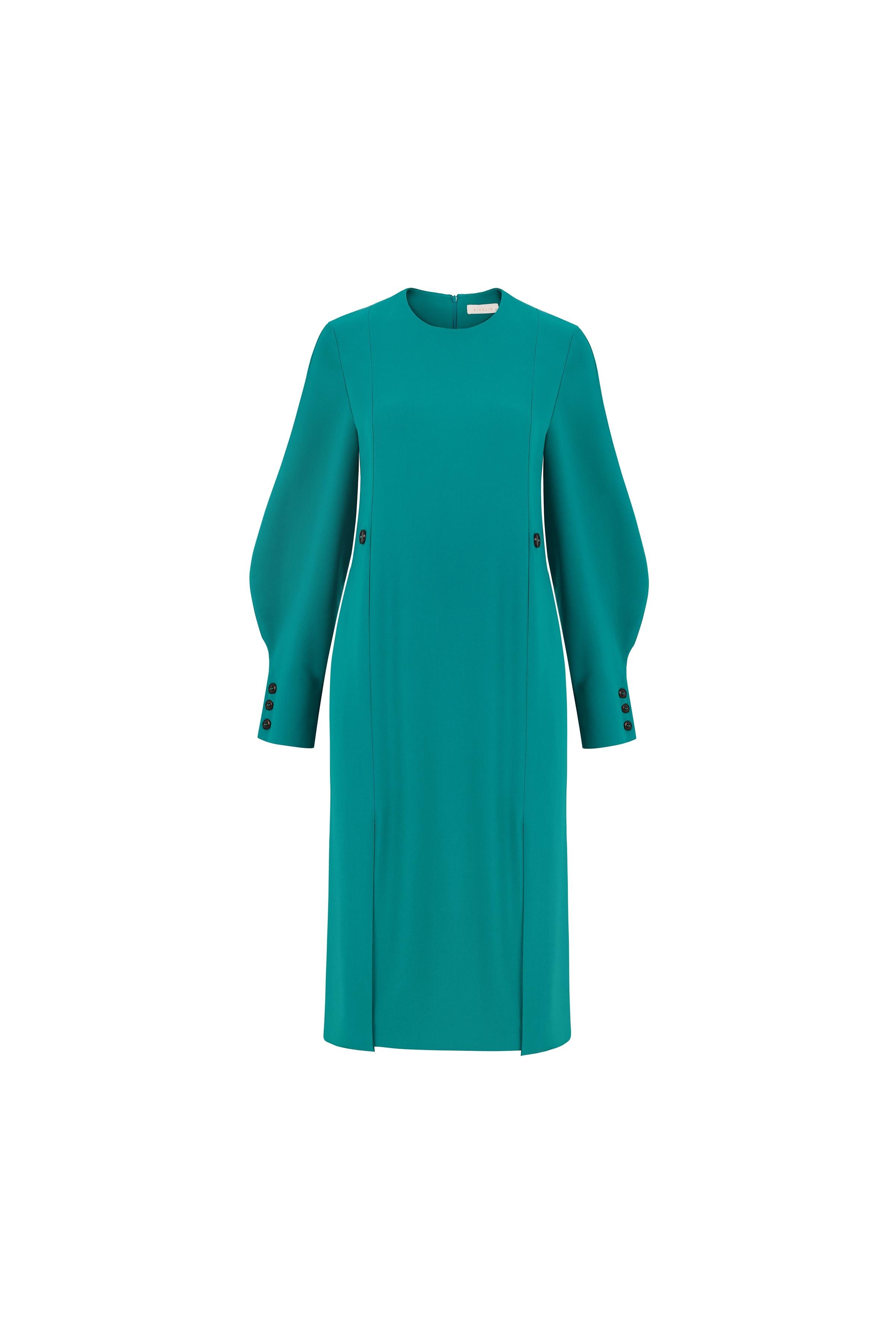 Balon Kollu Poliviskon Elbise