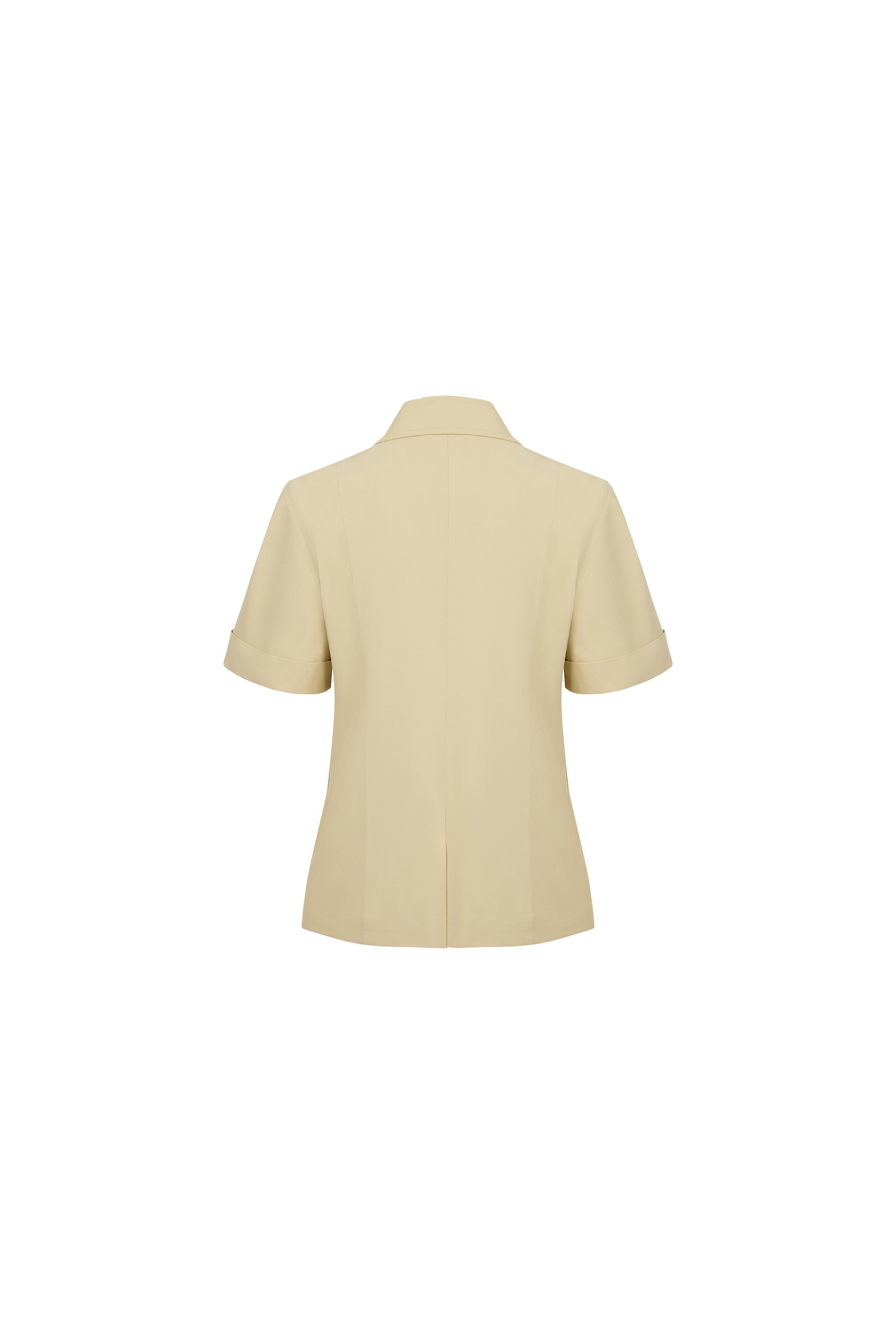 Cep Detaylı Viskon Yelek Açık Altın