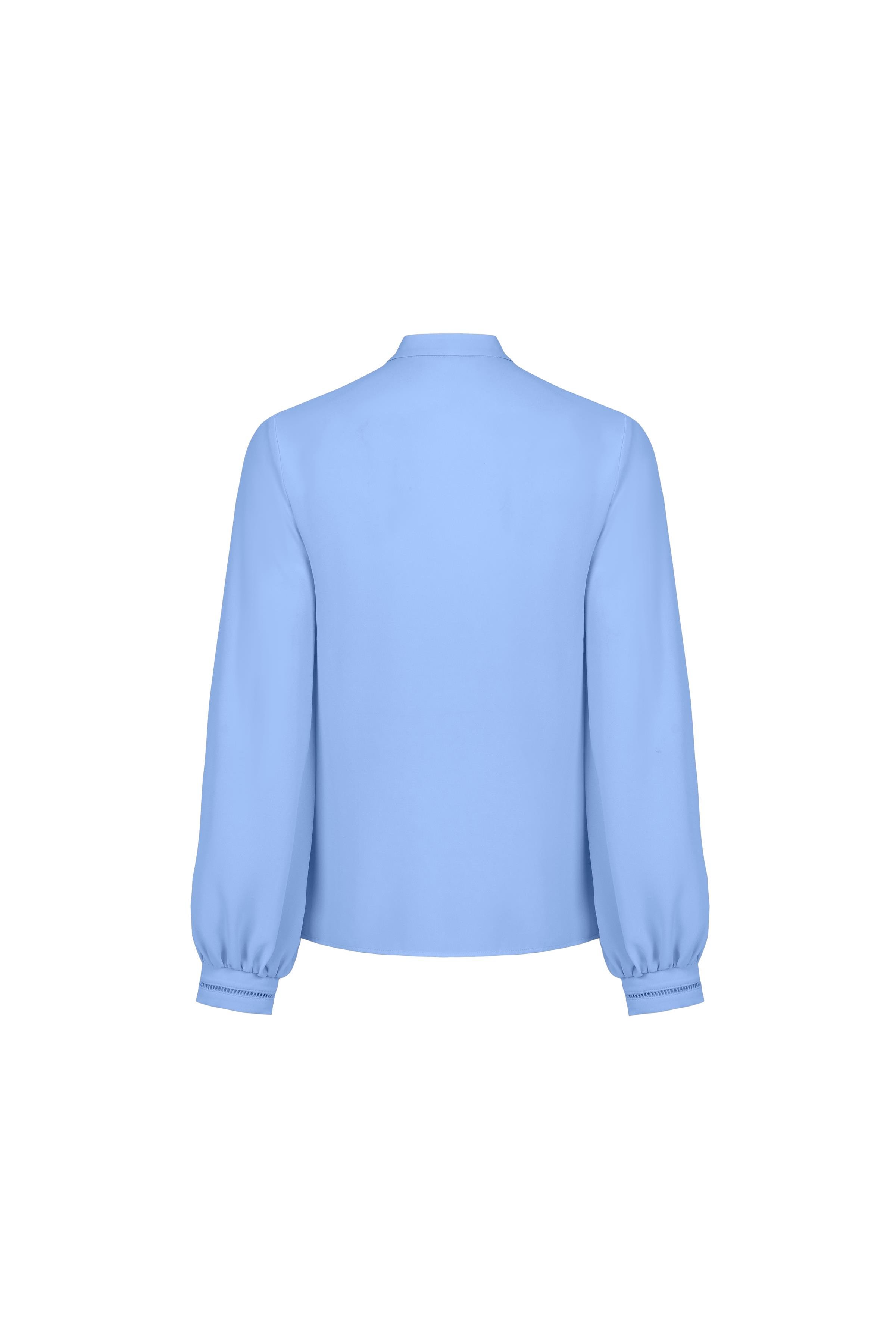 Cut Out Detaylı Bluz Bazalt Mavisi