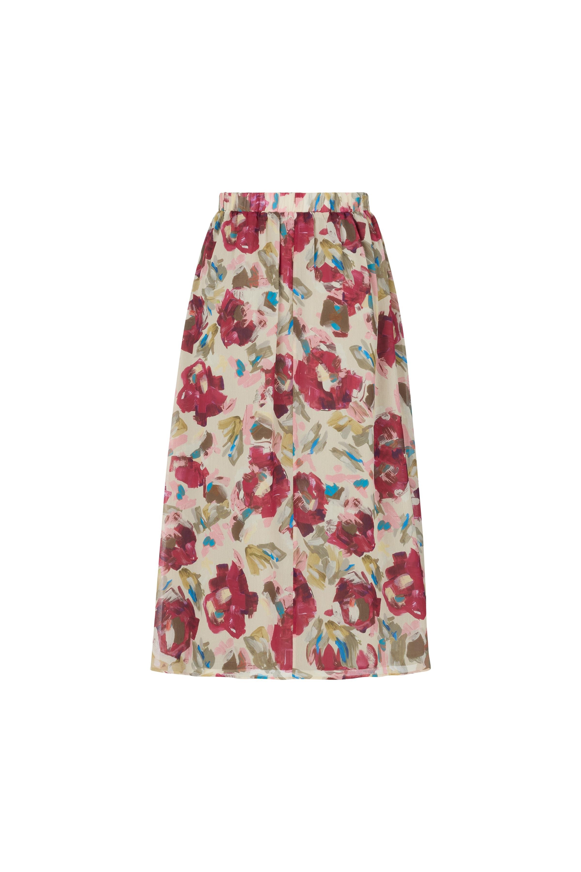 Desenli Midi Etek Baskı