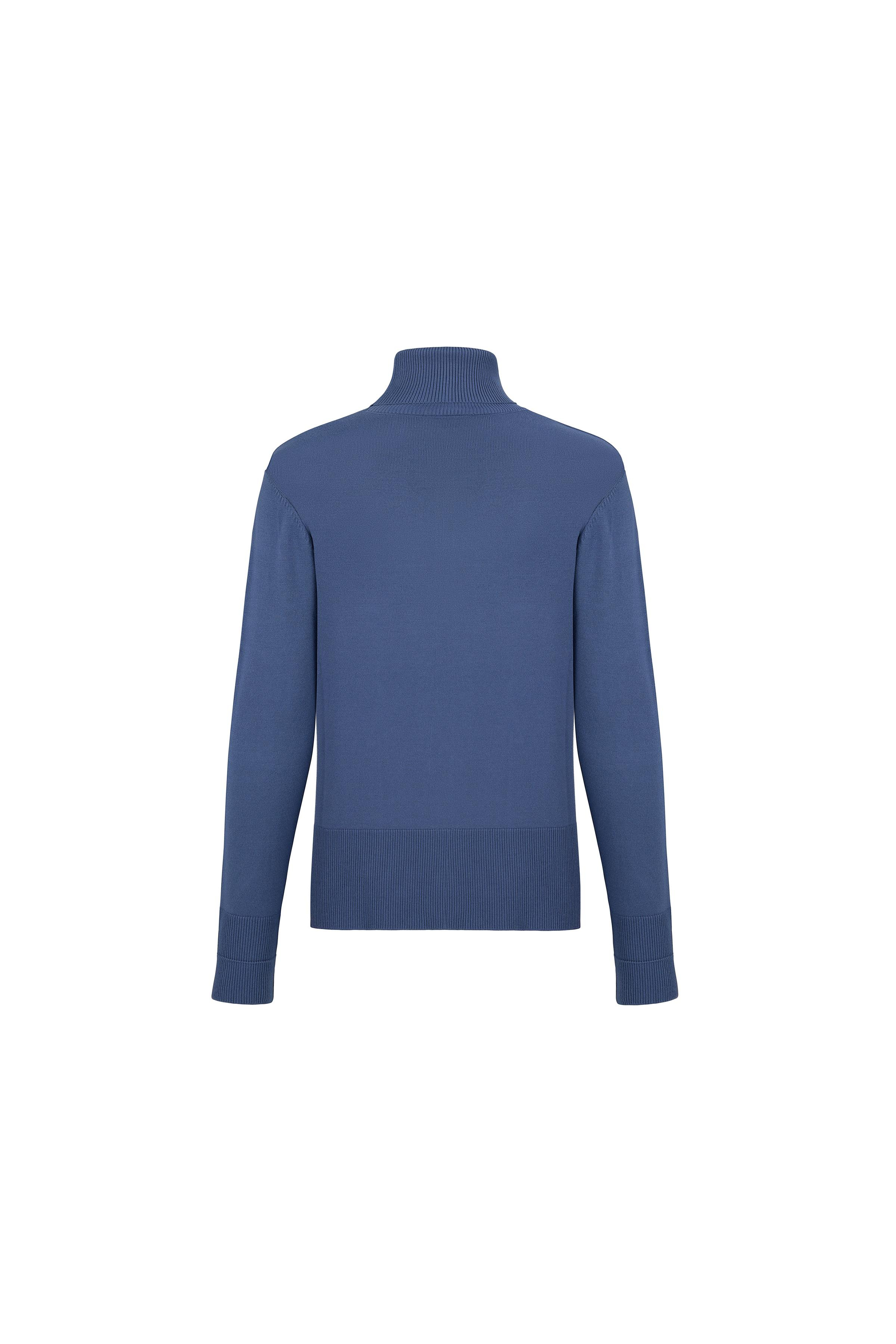 Dik Yaka Triko Çivit Mavisi