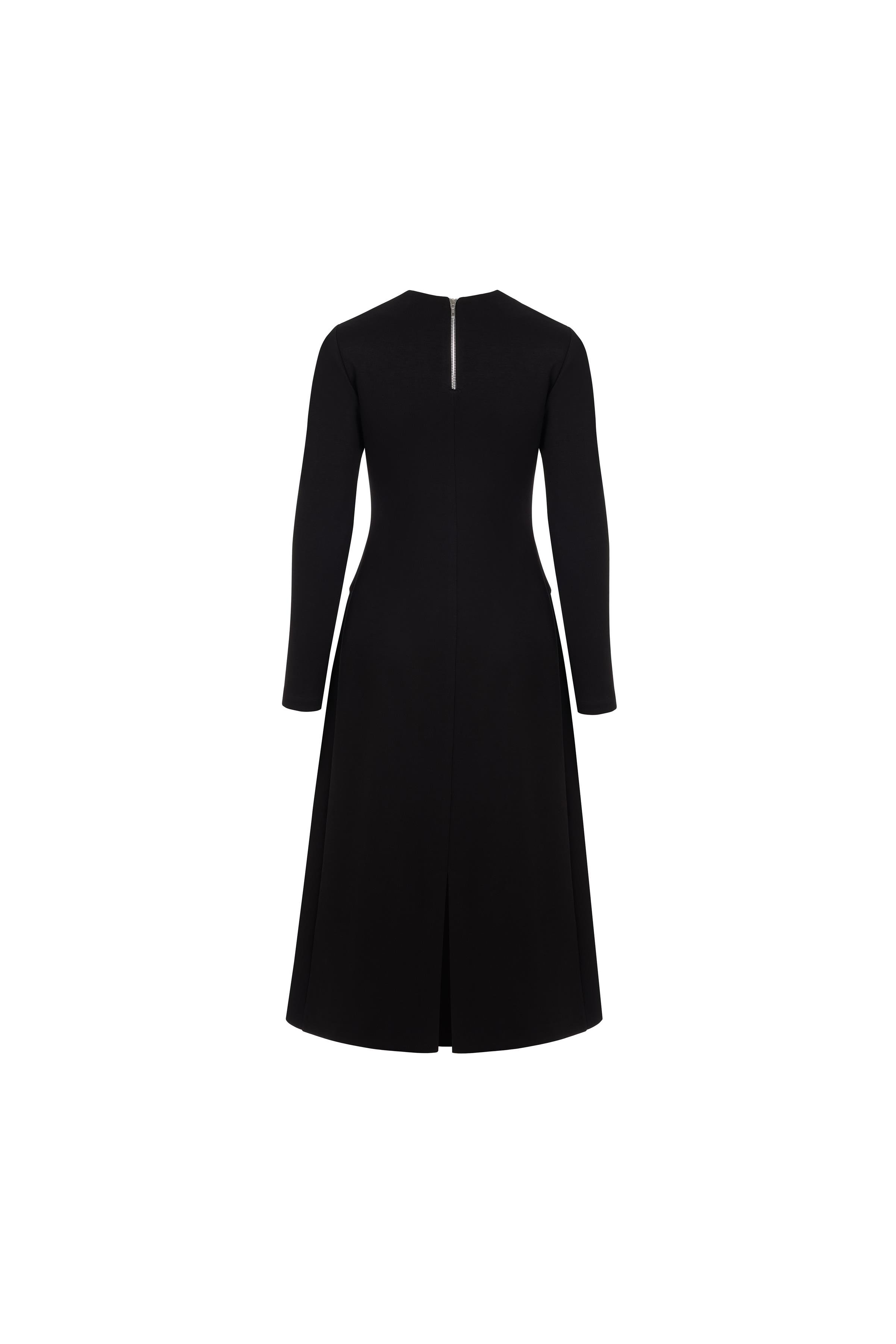 Drapaj Detaylı Örme Elbise Siyah