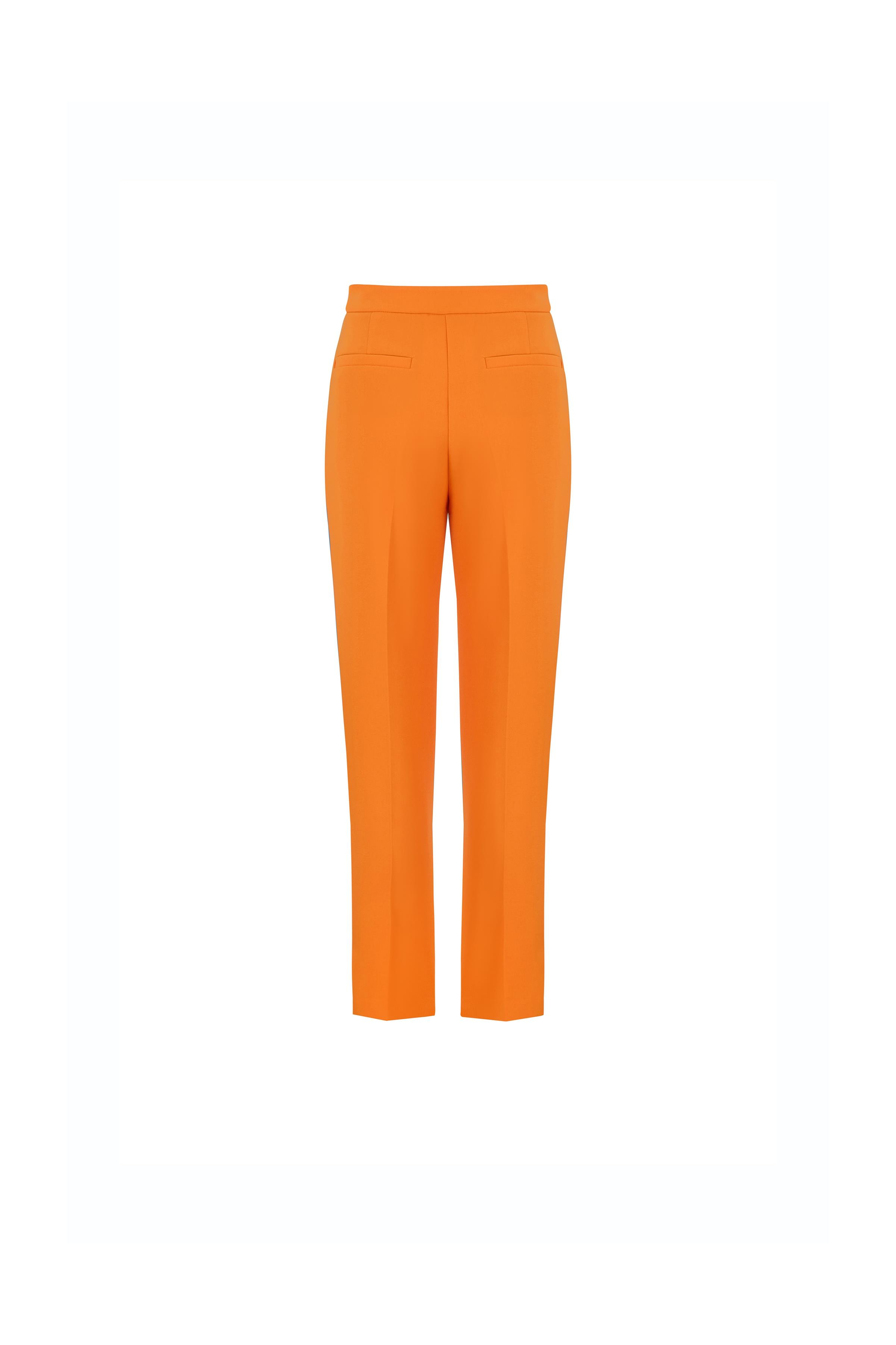Button Detailed Cigarette Pants Orange