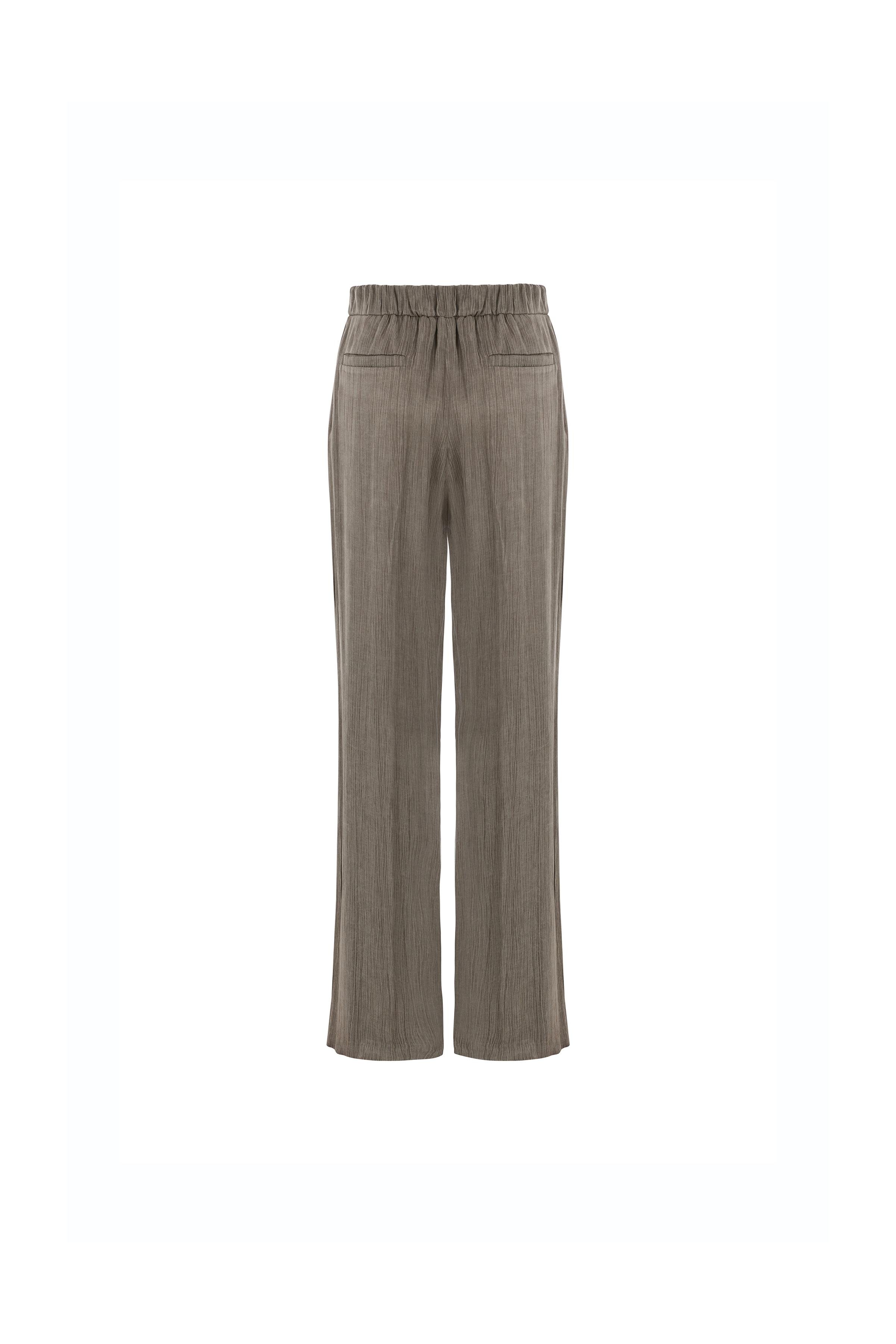 Elastic Waist Detailed, Straight Cut Pajama Pants Ivy Green