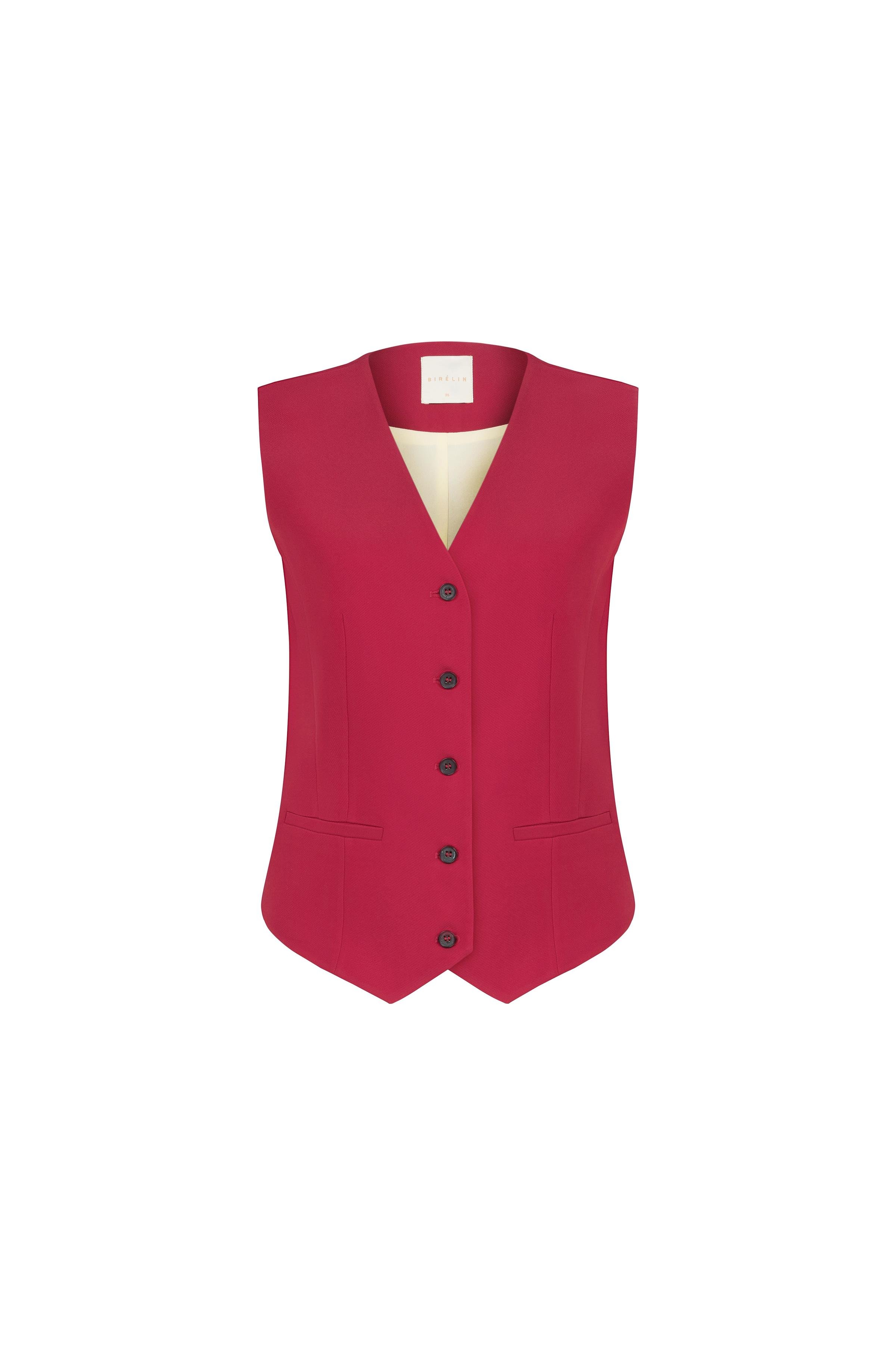 Fit Form Poliviskon Yelek Vişne Rengi