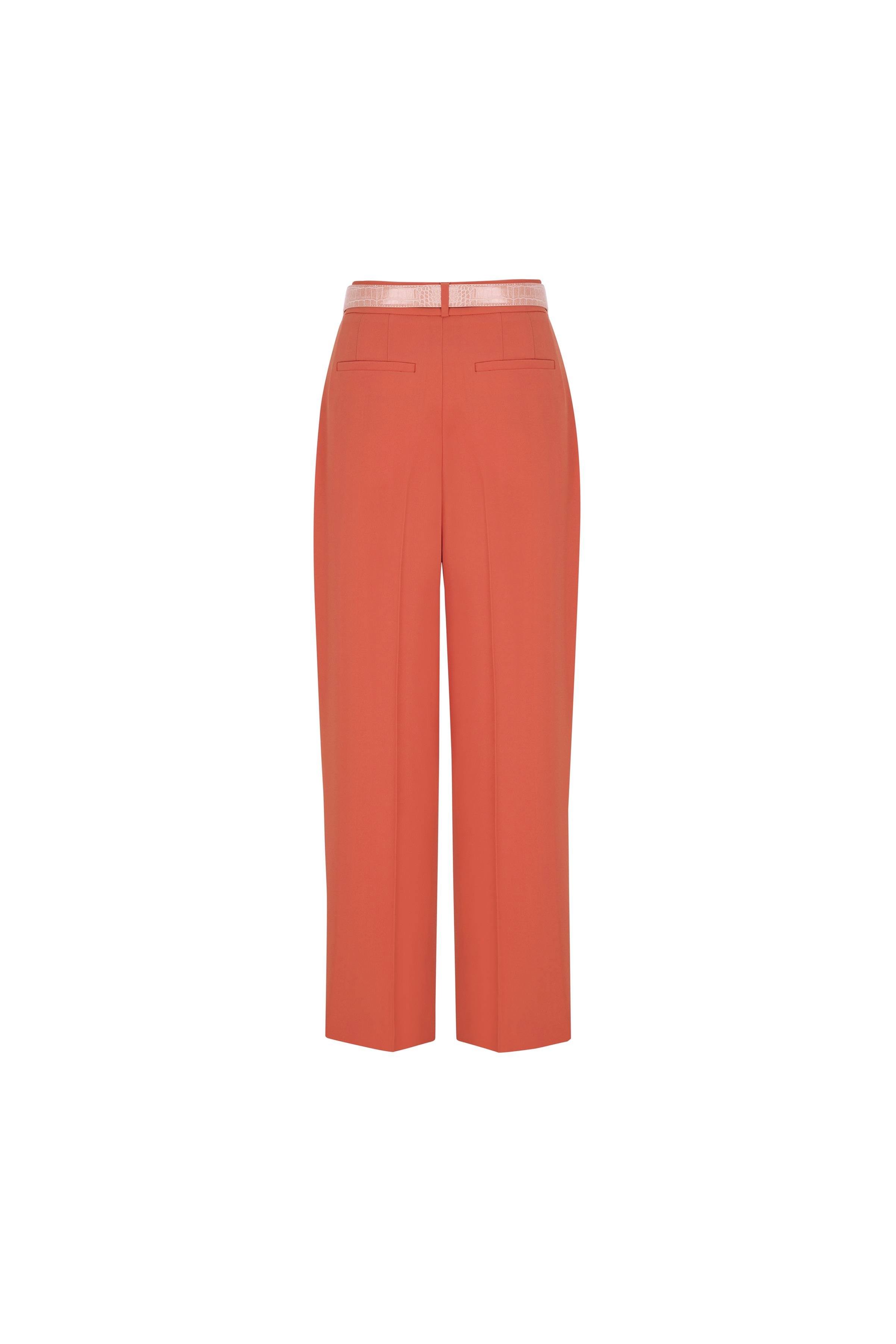 Havuç Form Krep Pantolon Ateş