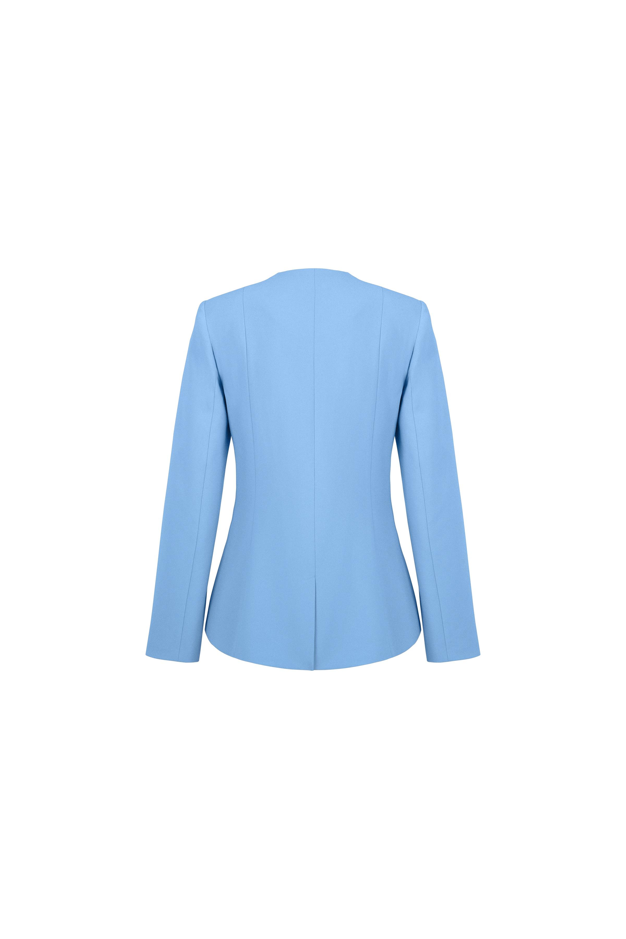 Kemik Düğmeli Poliviskon Ceket Bazalt Mavisi