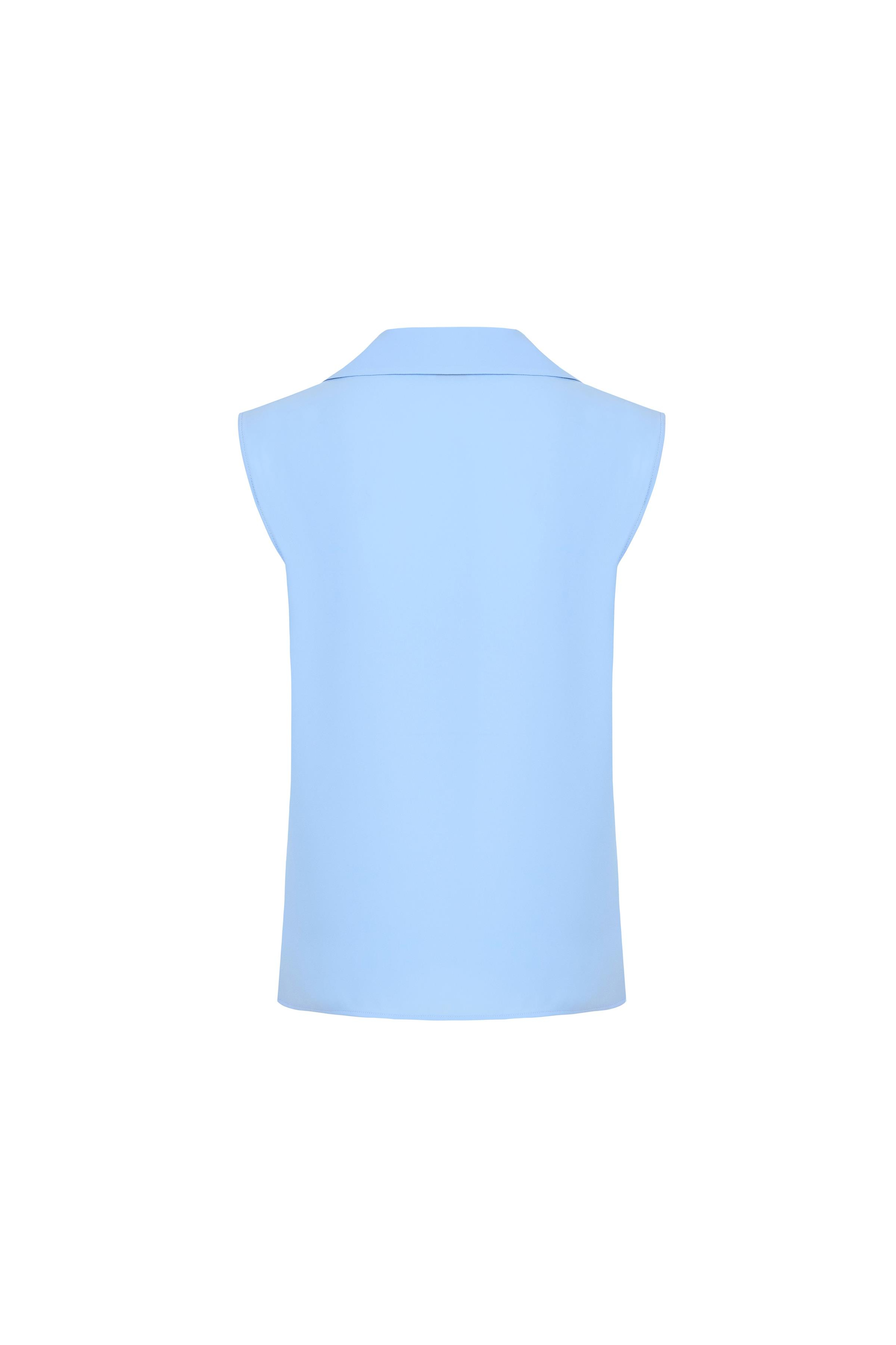 Kolsuz Dökümlü Bluz Bazalt Mavisi