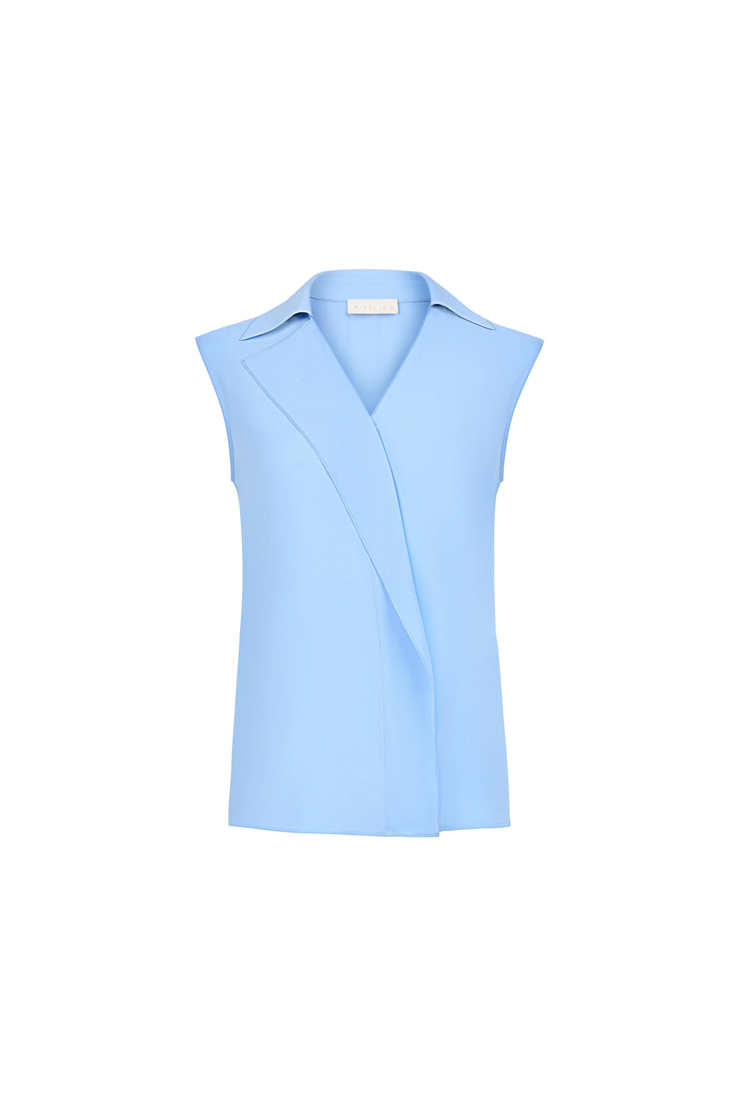 Kolsuz Dökümlü Bluz Bazalt Mavisi