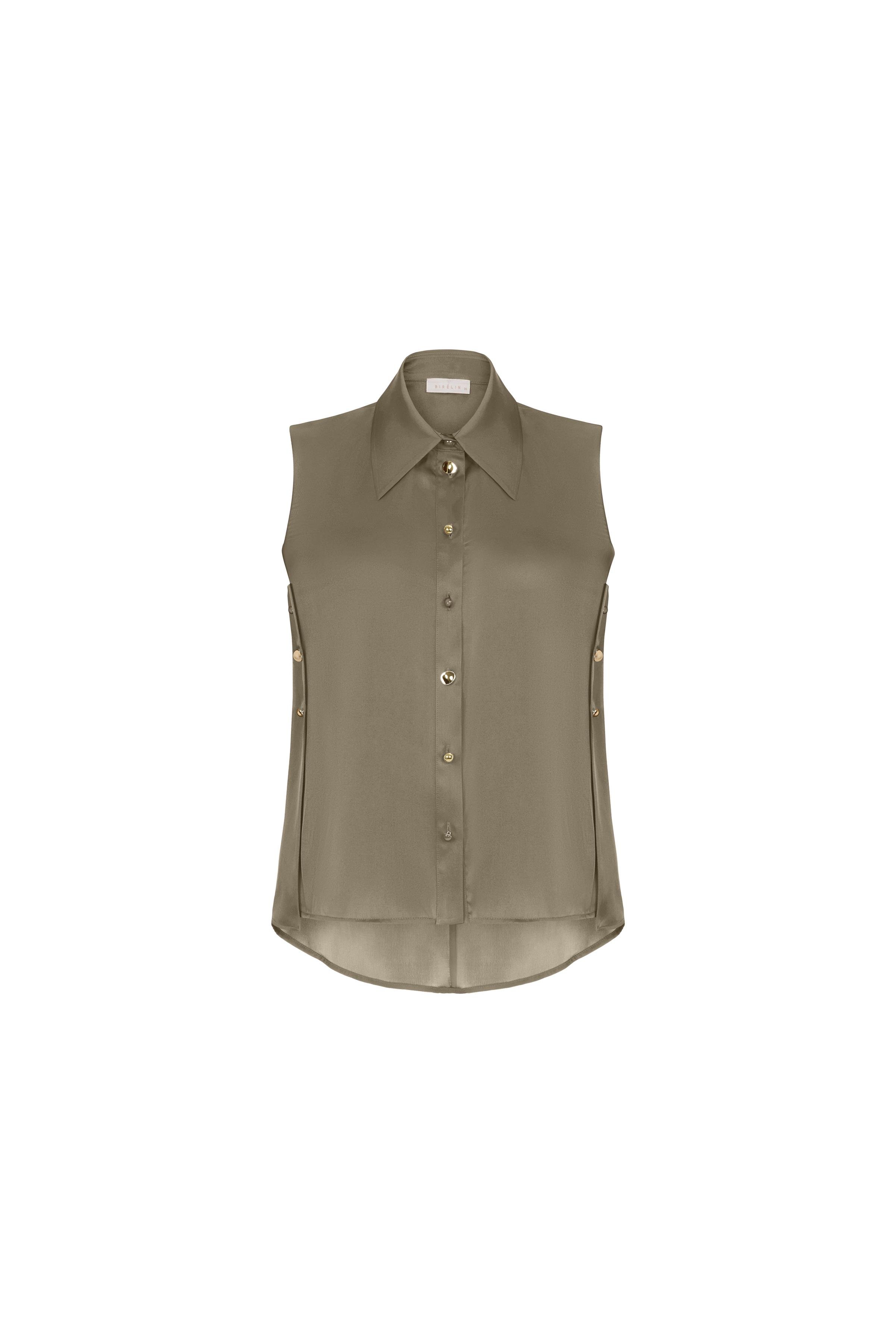 Kolsuz Saten Gömlek Hakı