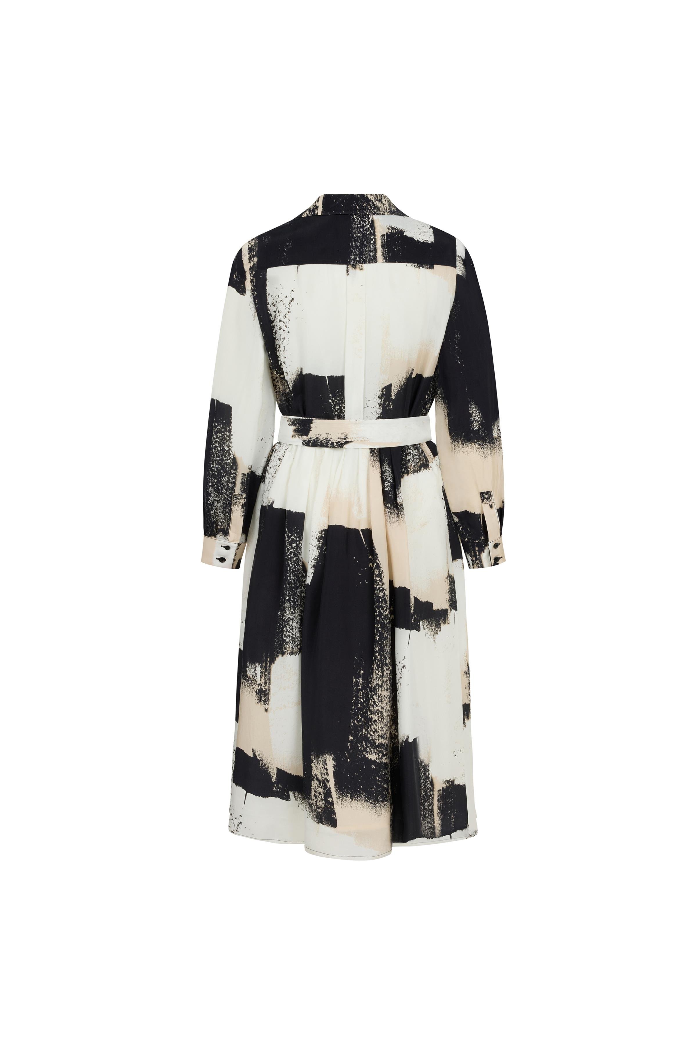 Kruvaze Cupro Elbise Baskı