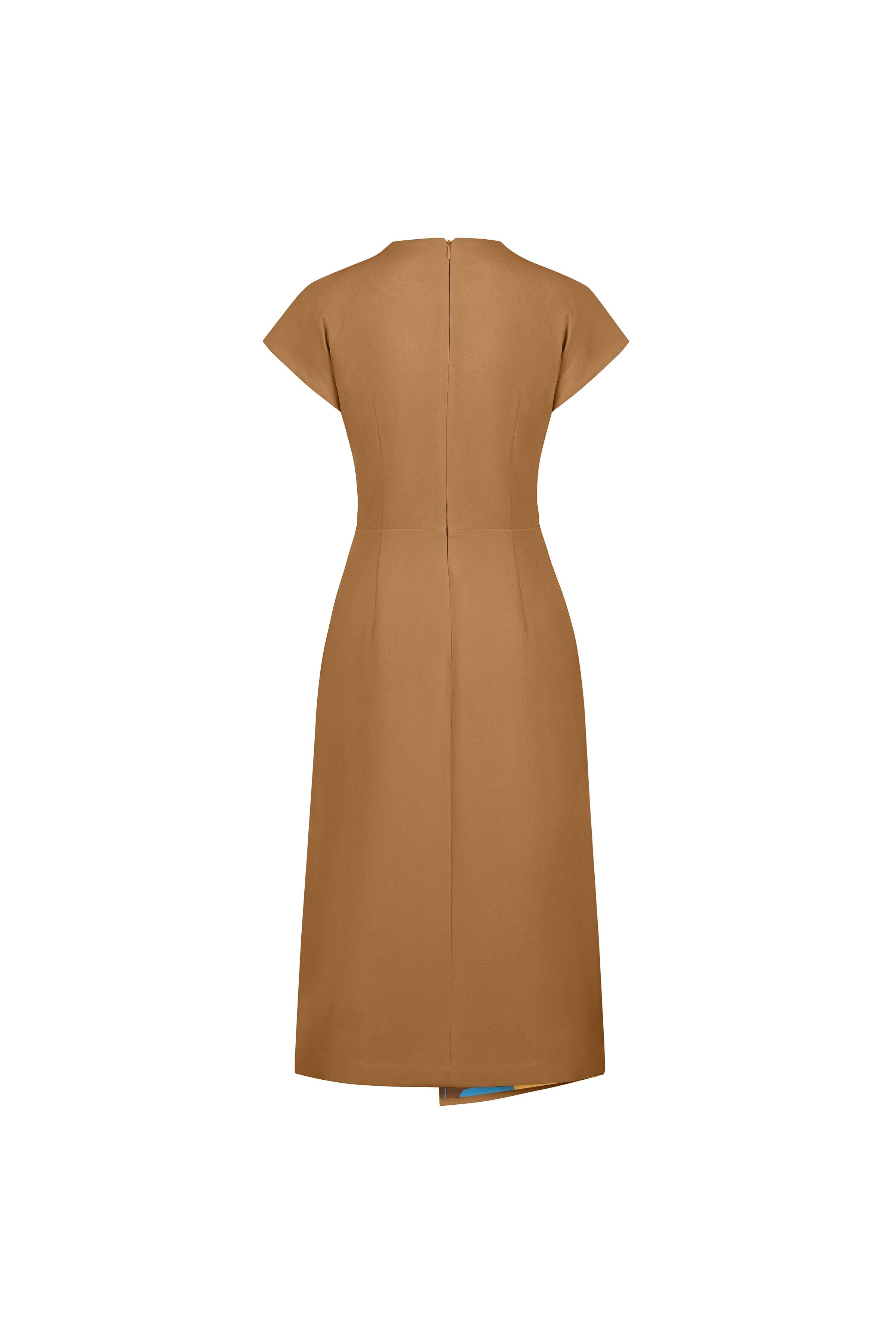 Double Breasted Polyviscose Dress Wood