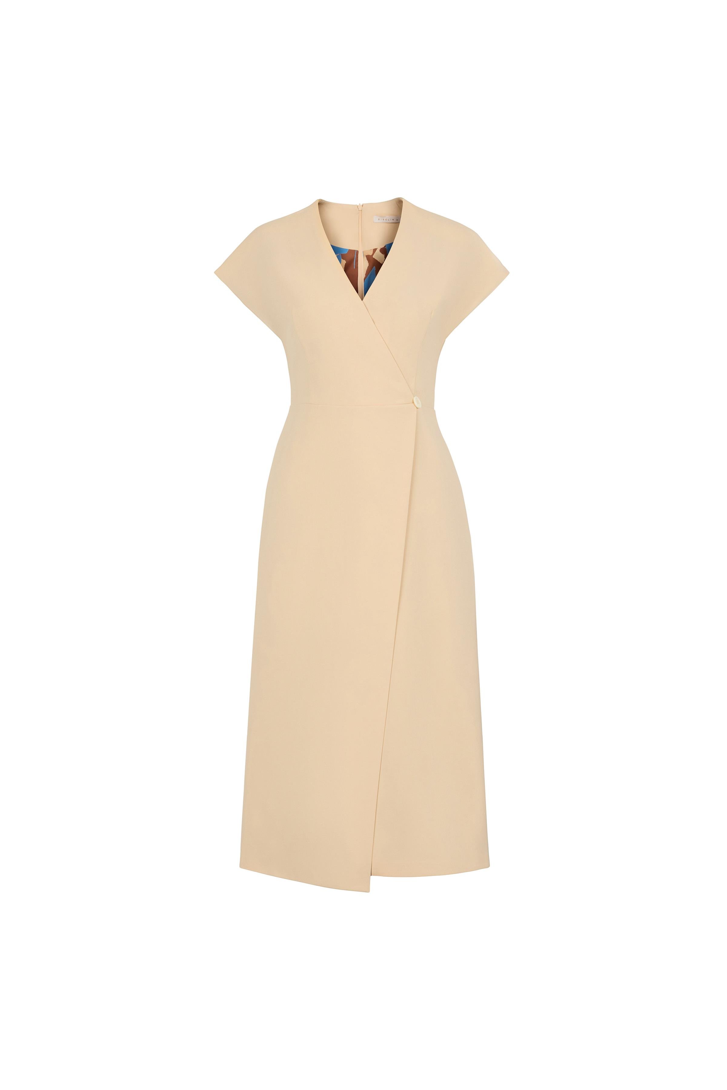 Double Breasted Polyviscose Dress Panna Cota