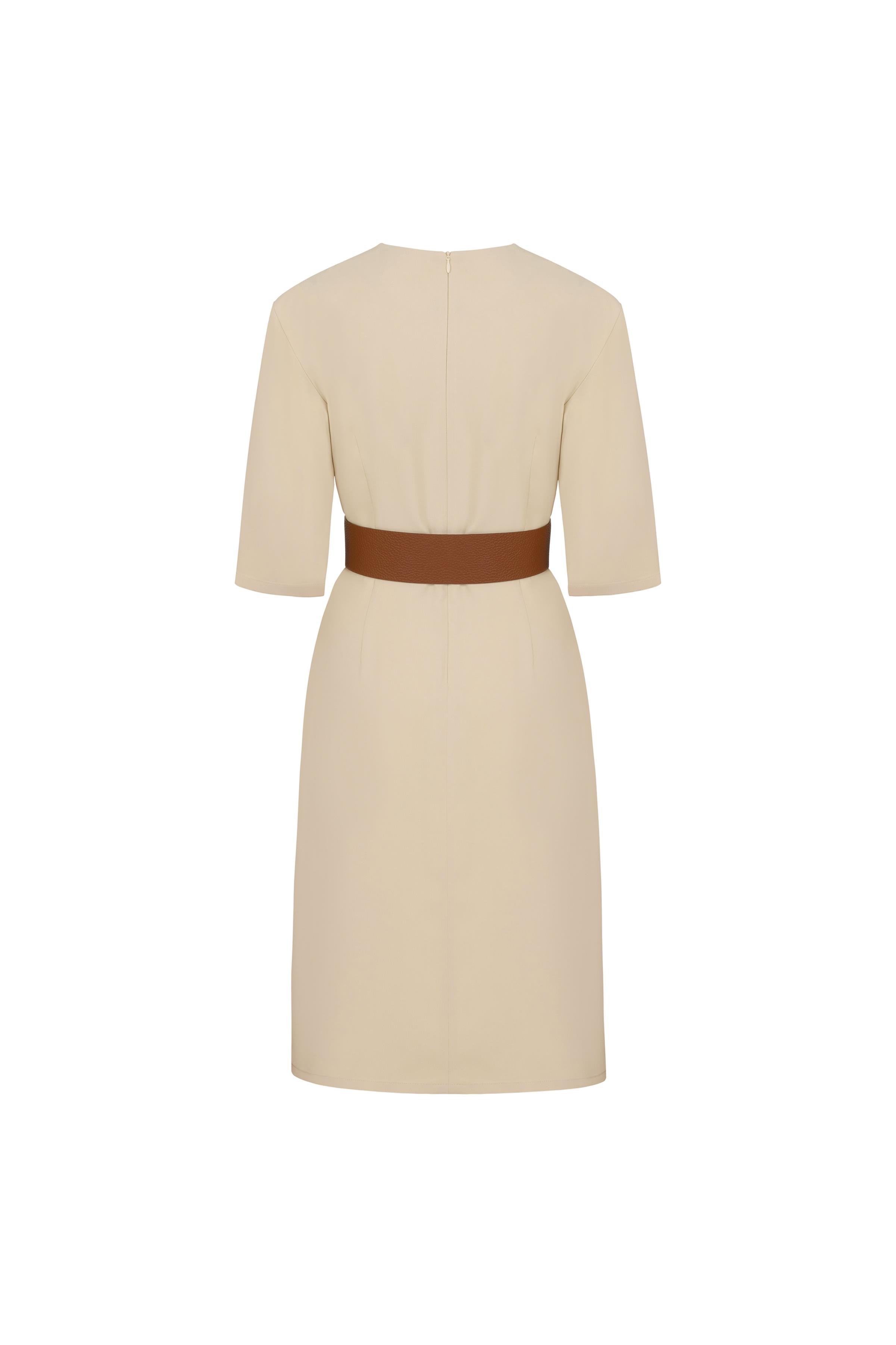 Double-breasted Viscose Dress Lıght Gold