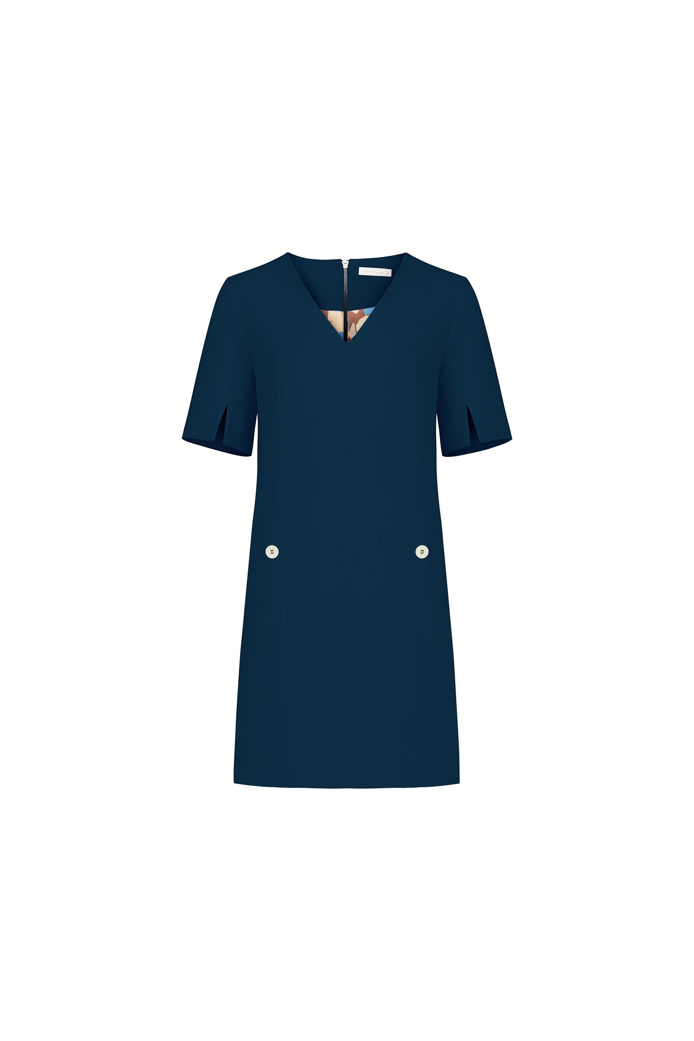 Mini Polyviscose Dress Dark Moss