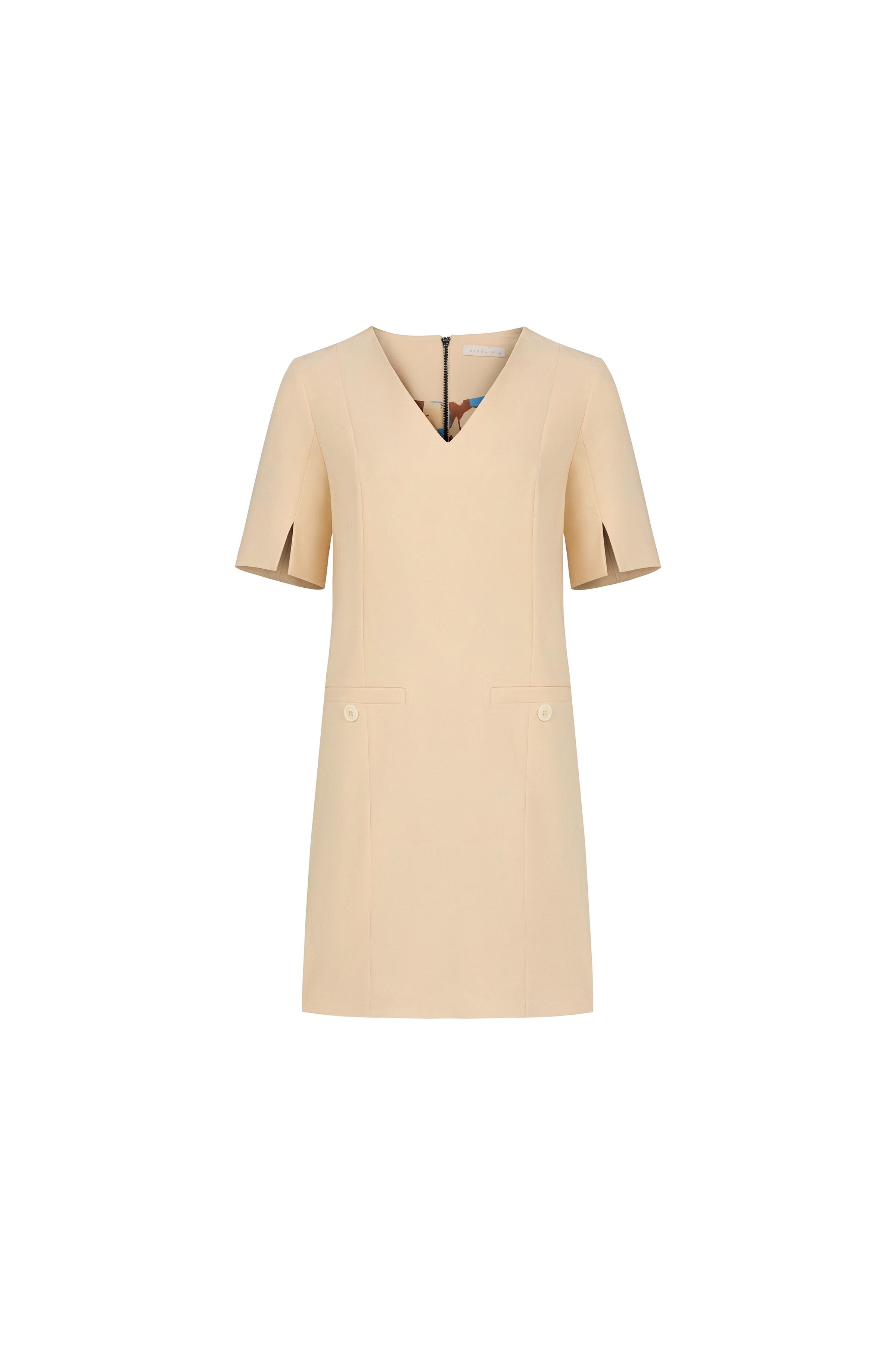 Mini Polyviscose Dress Panna Cota