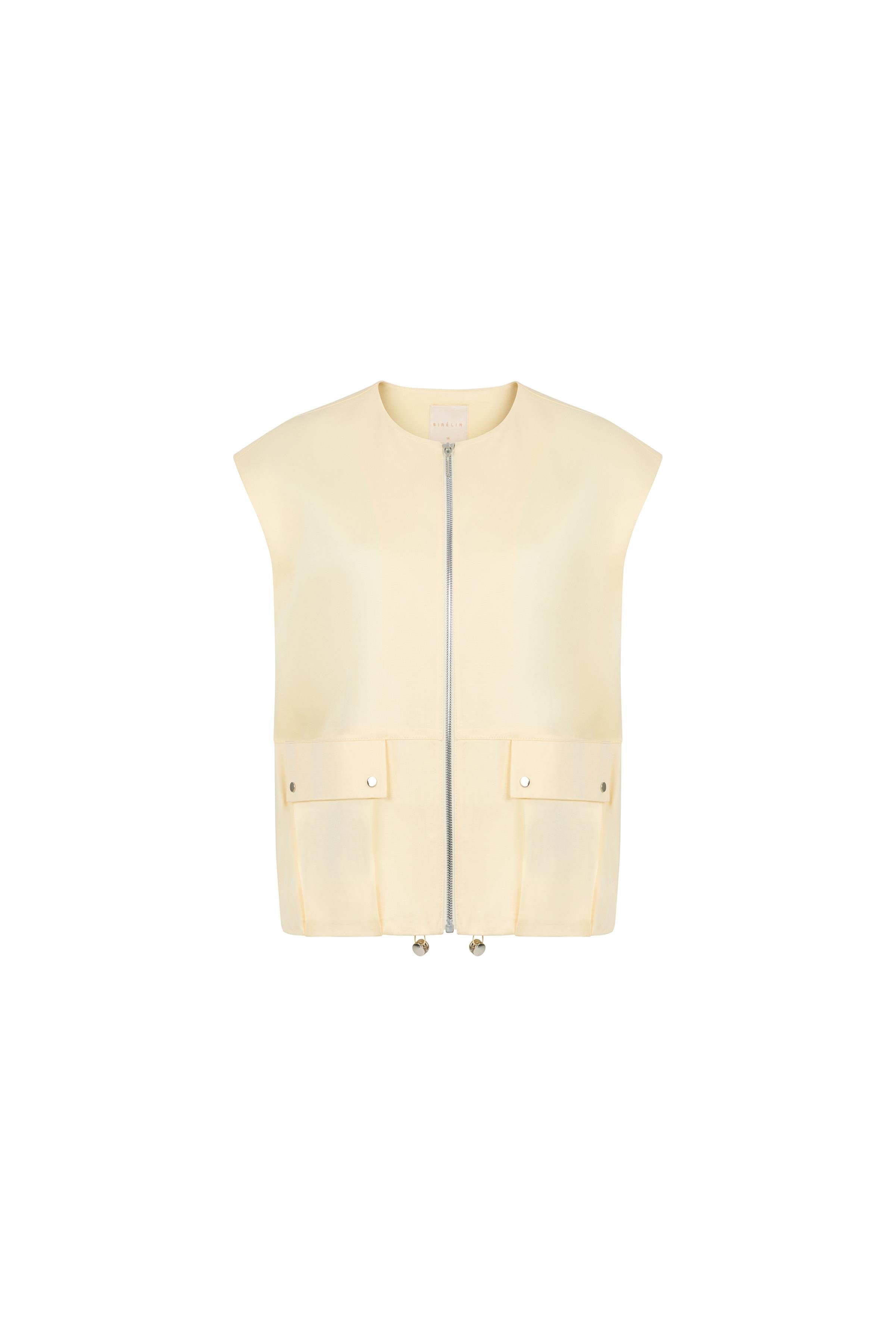 Önü Fermuarlı Kolsuz Tensel Yelek