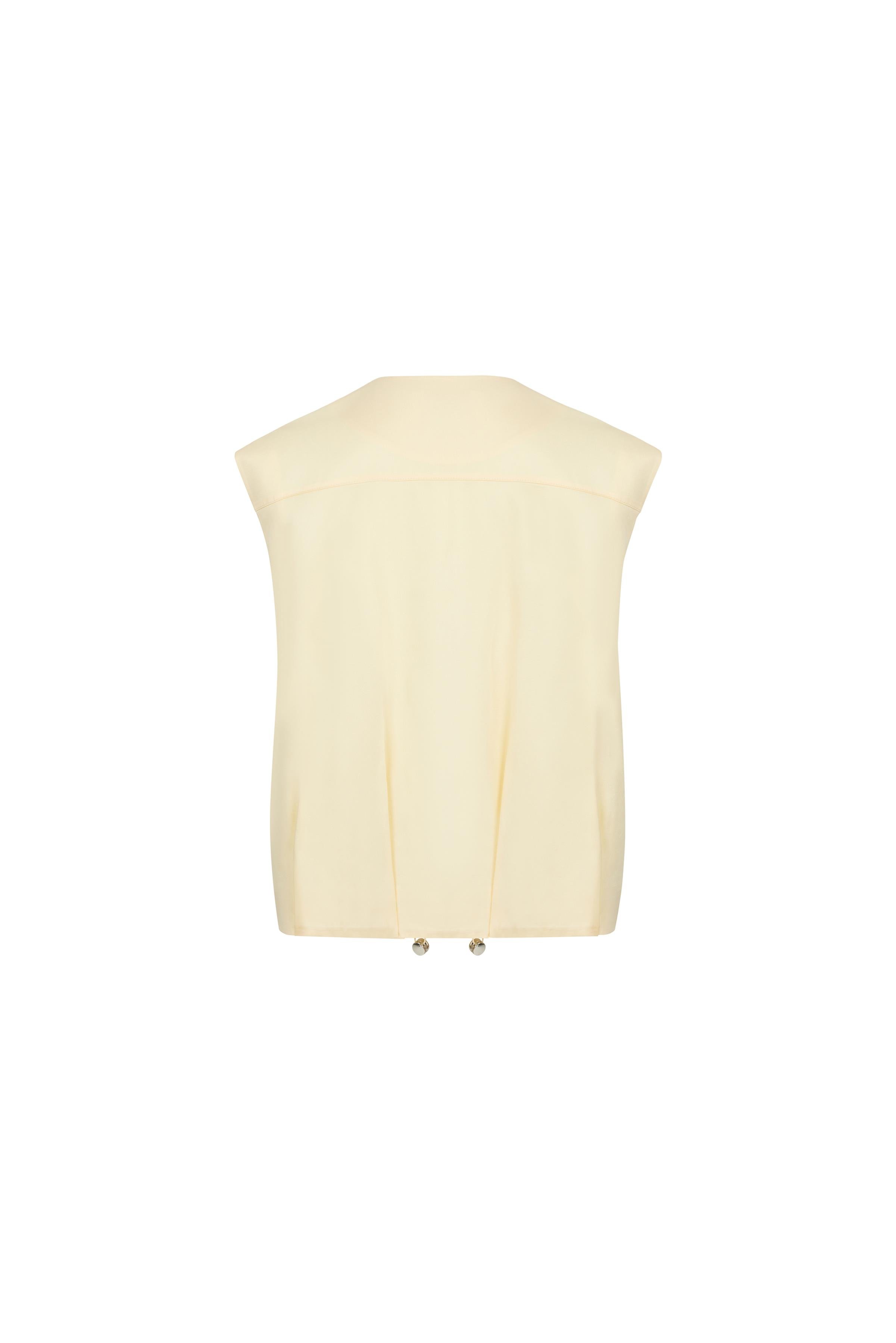 Önü Fermuarlı Kolsuz Tensel Yelek