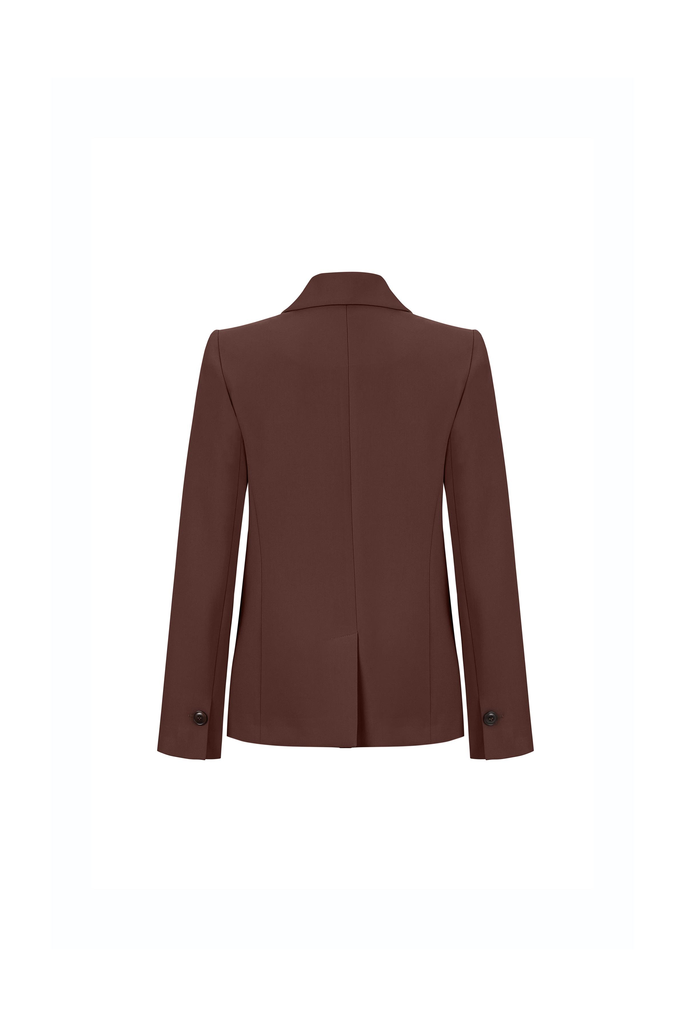 Panel Detailed Polyester-viscose Jacket Coffee