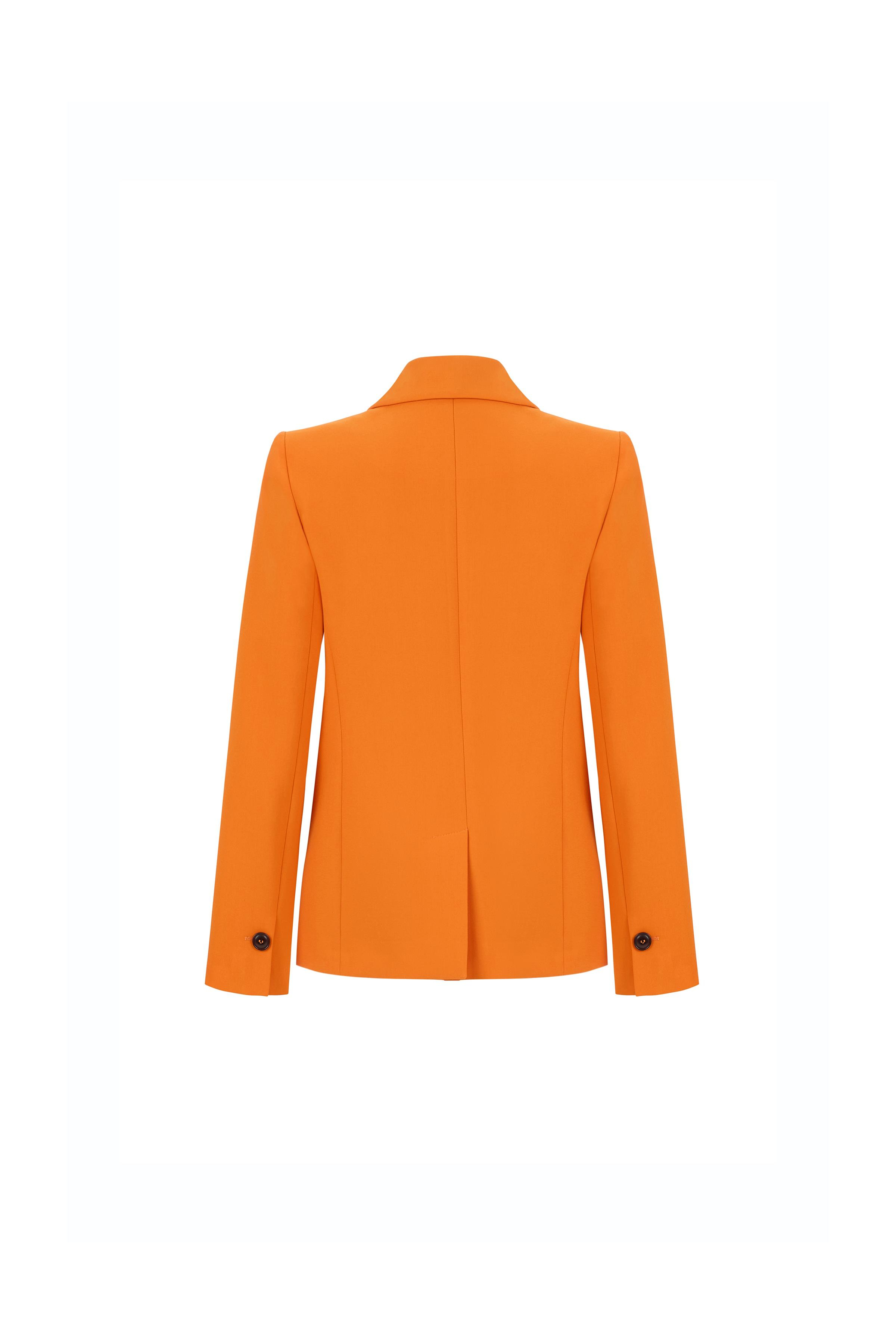 Panel Detailed Polyester-viscose Jacket Orange