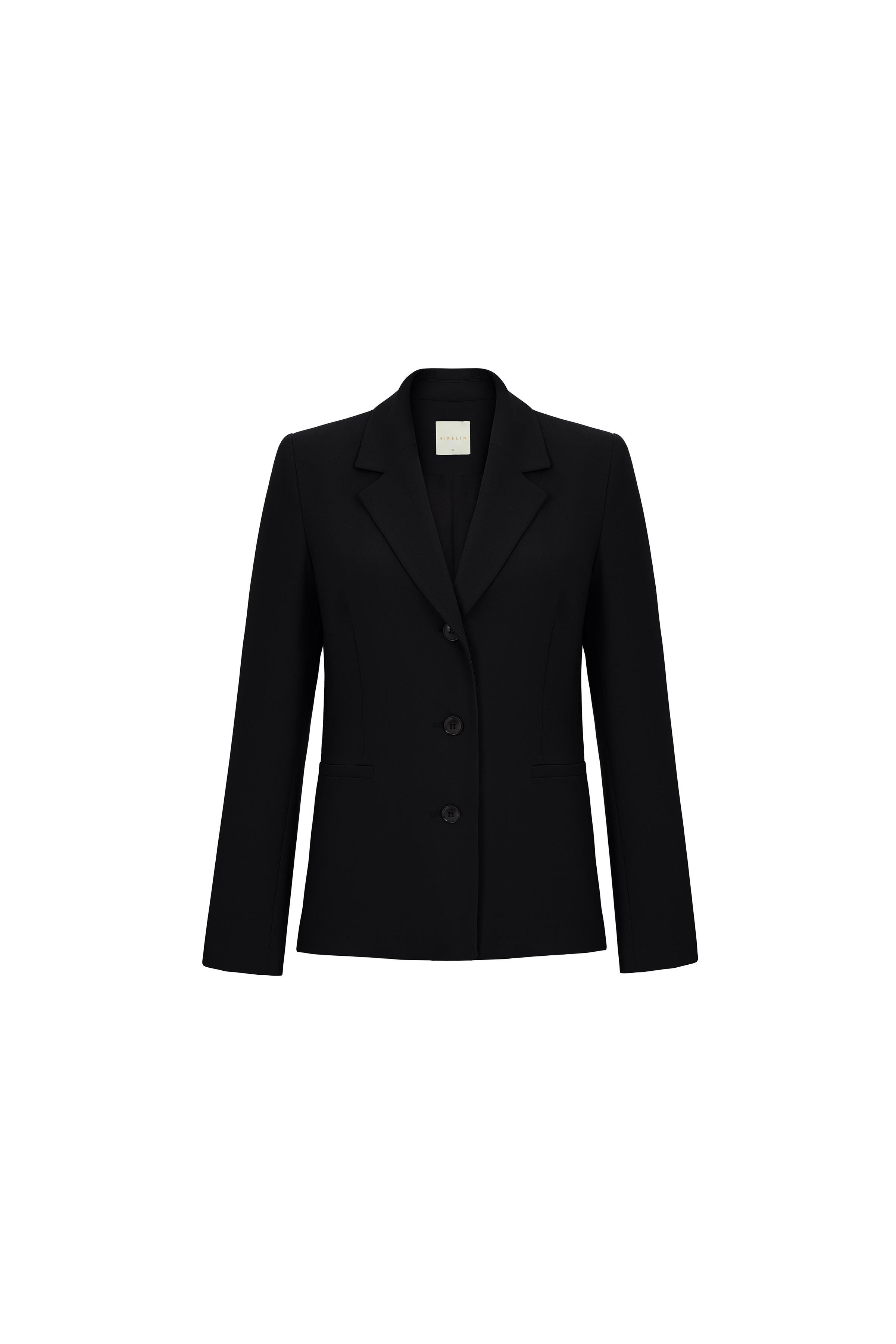 Peto Cep Detaylı Krep Ceket Siyah