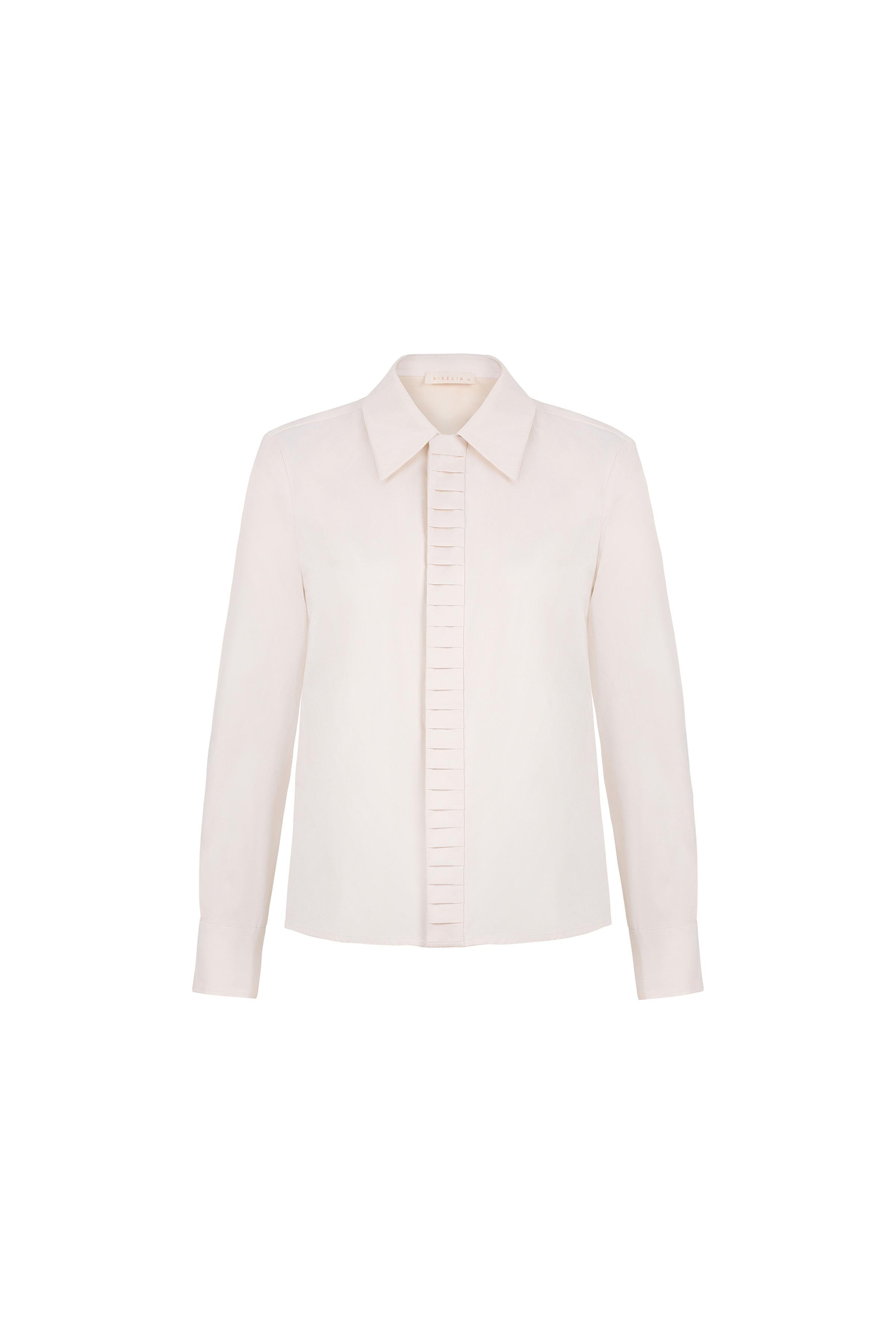 Pilise Pat Detaylı Koton Gömlek Krem