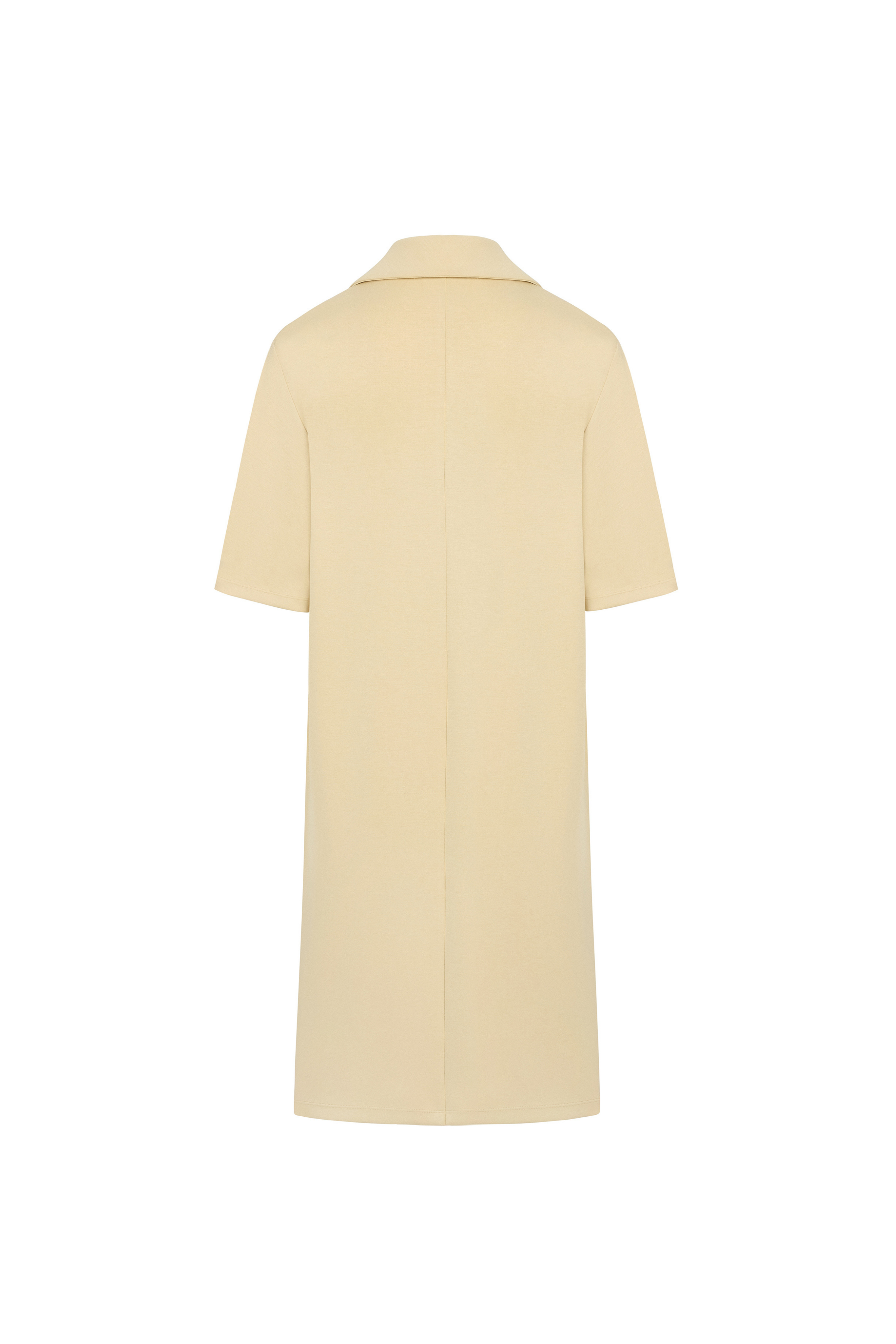 Comfortable Form Knitted Modal Dress Lıght Gold