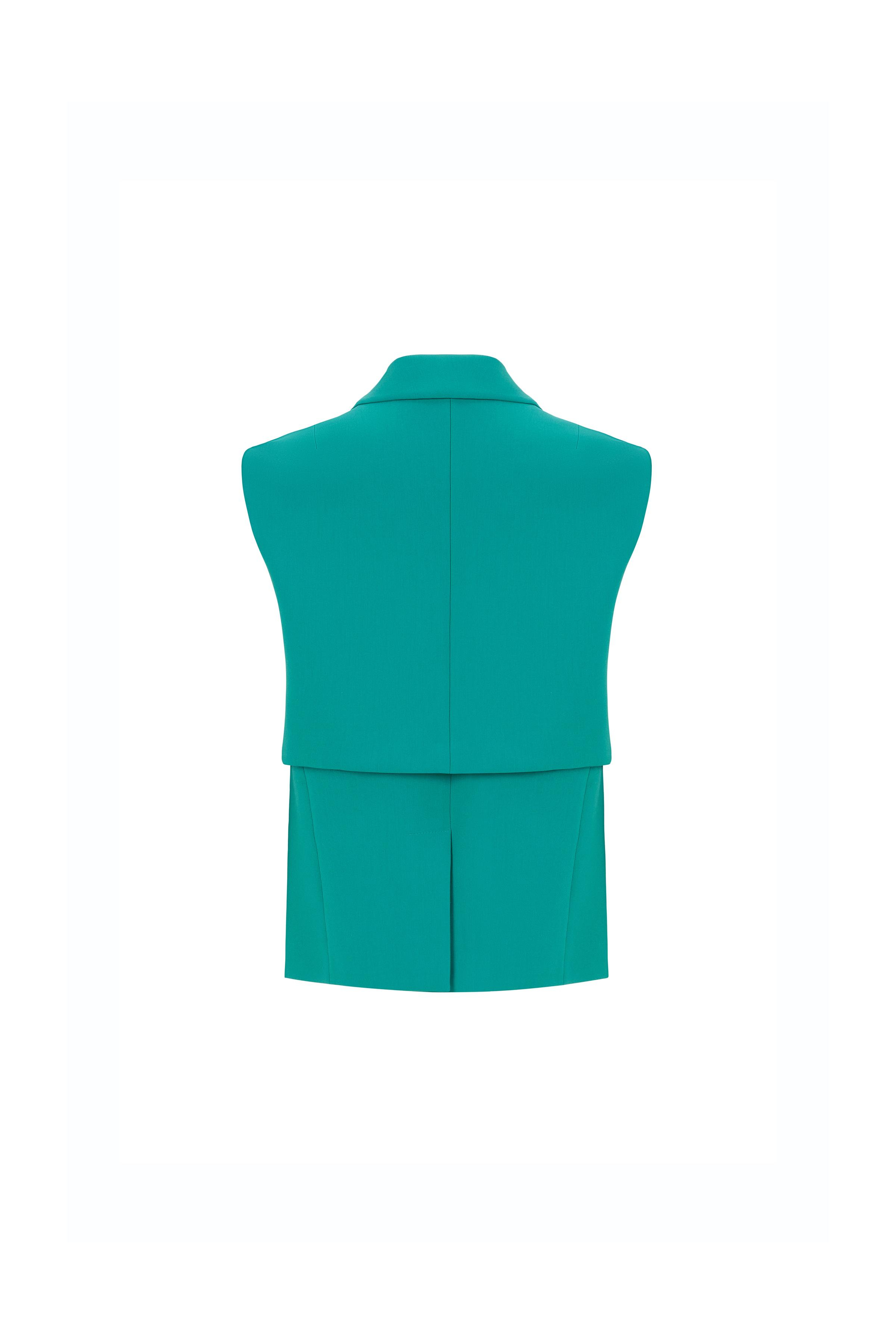 Windbreaker Detailed Polyester-viscose Vest Deep Blue