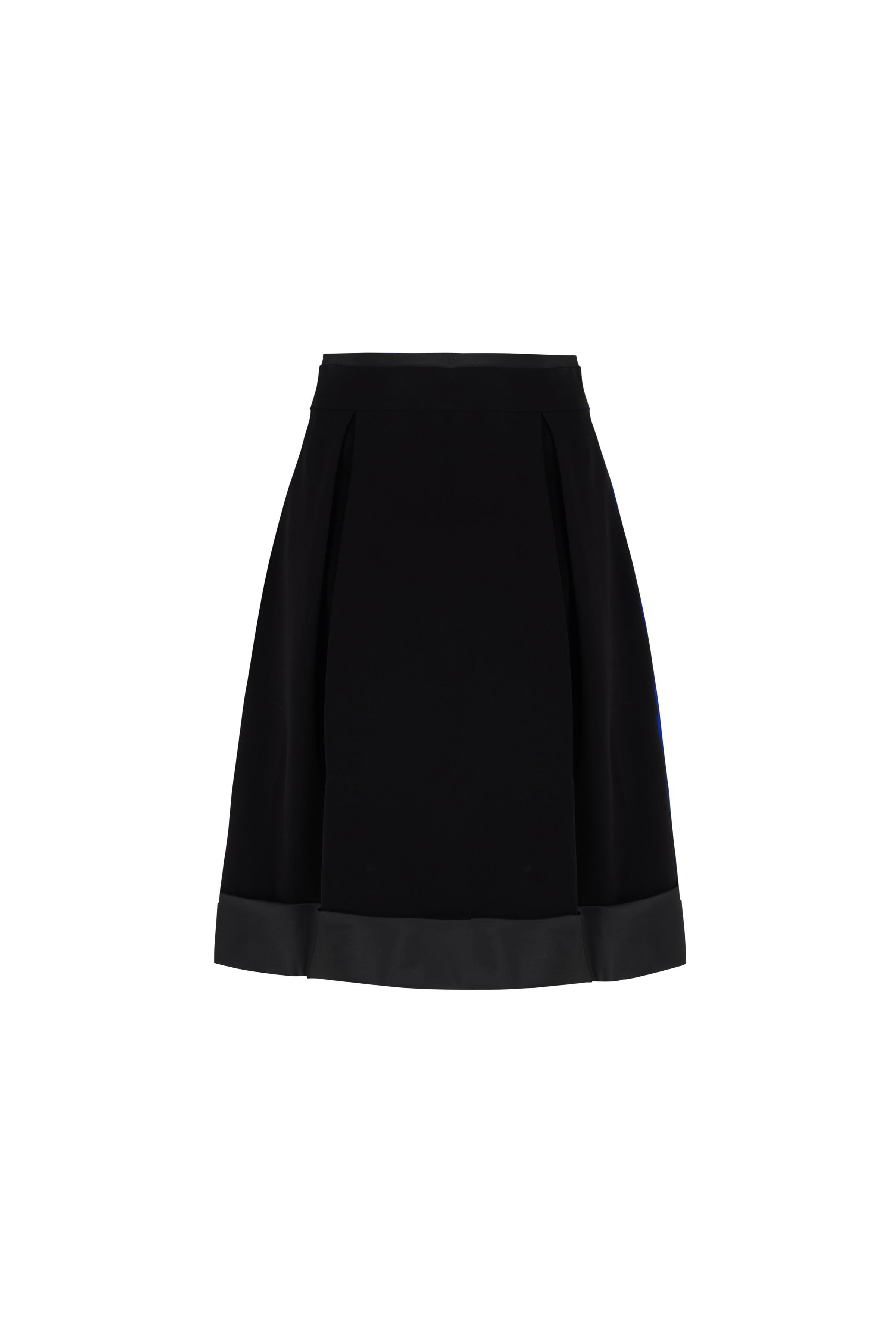 Saten Detaylı Etek Siyah
