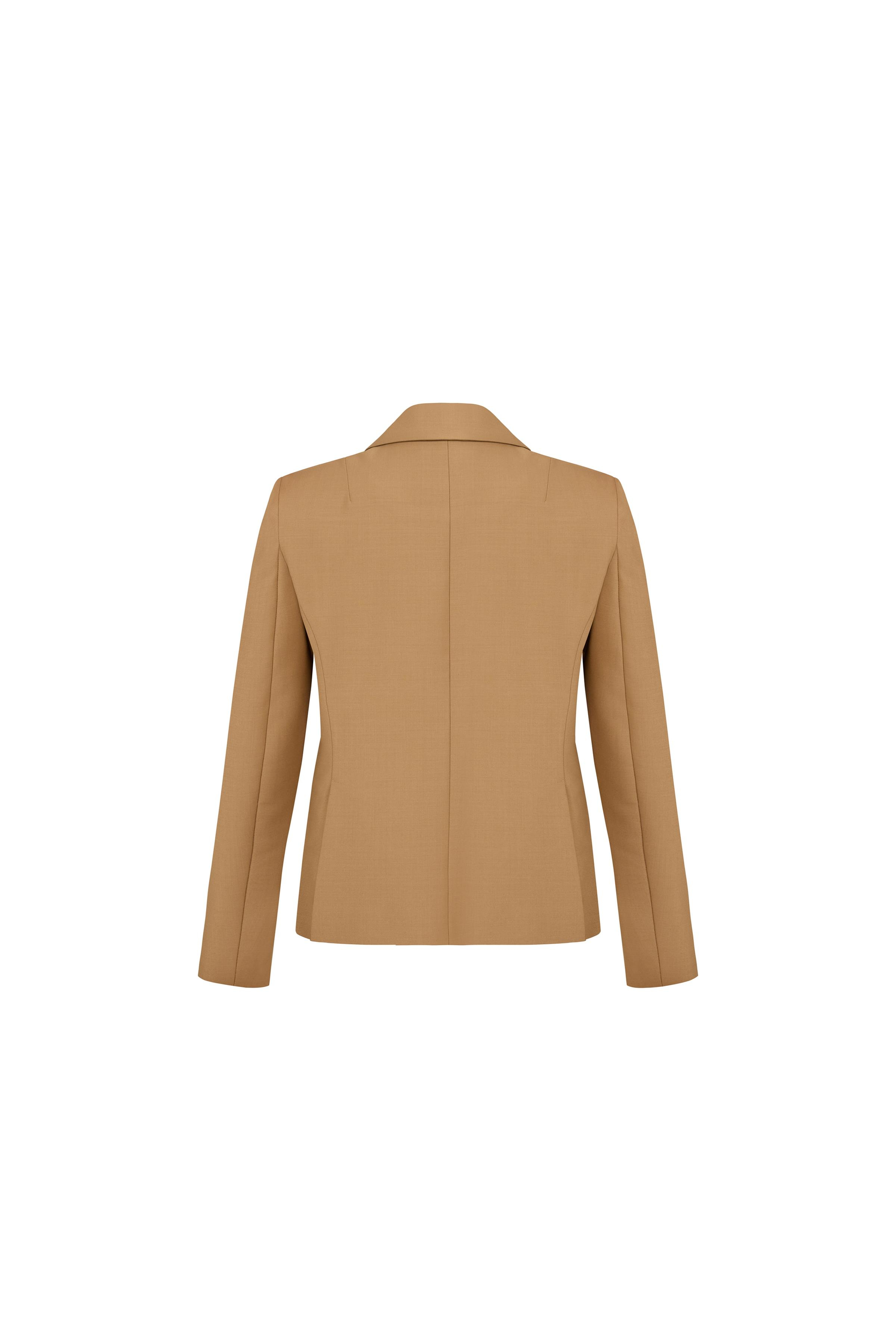 Şömiziye Yaka Yünlü Ceket Ahşap Rengi