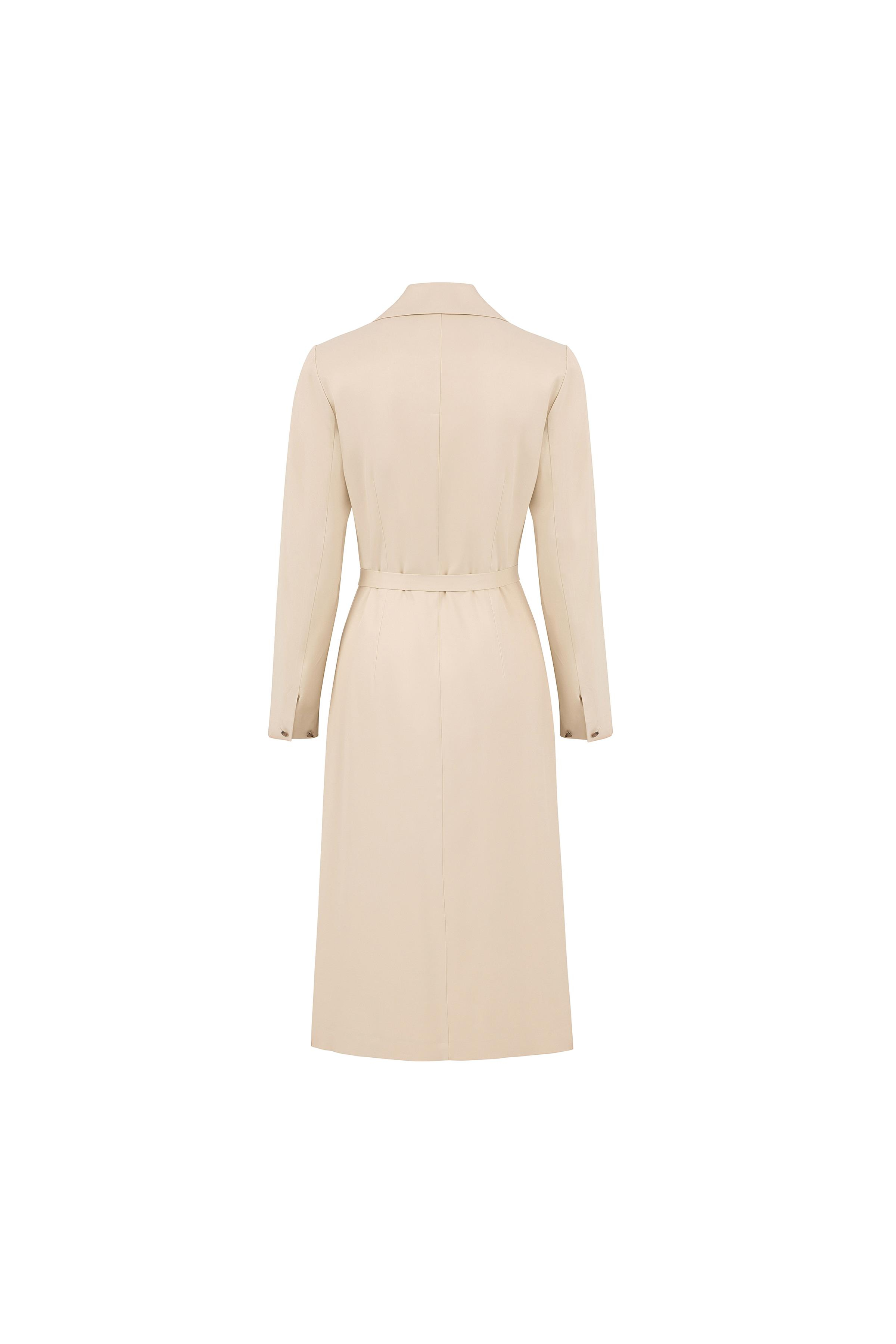 Şömiziye Yakalı Viskon Elbise Gri