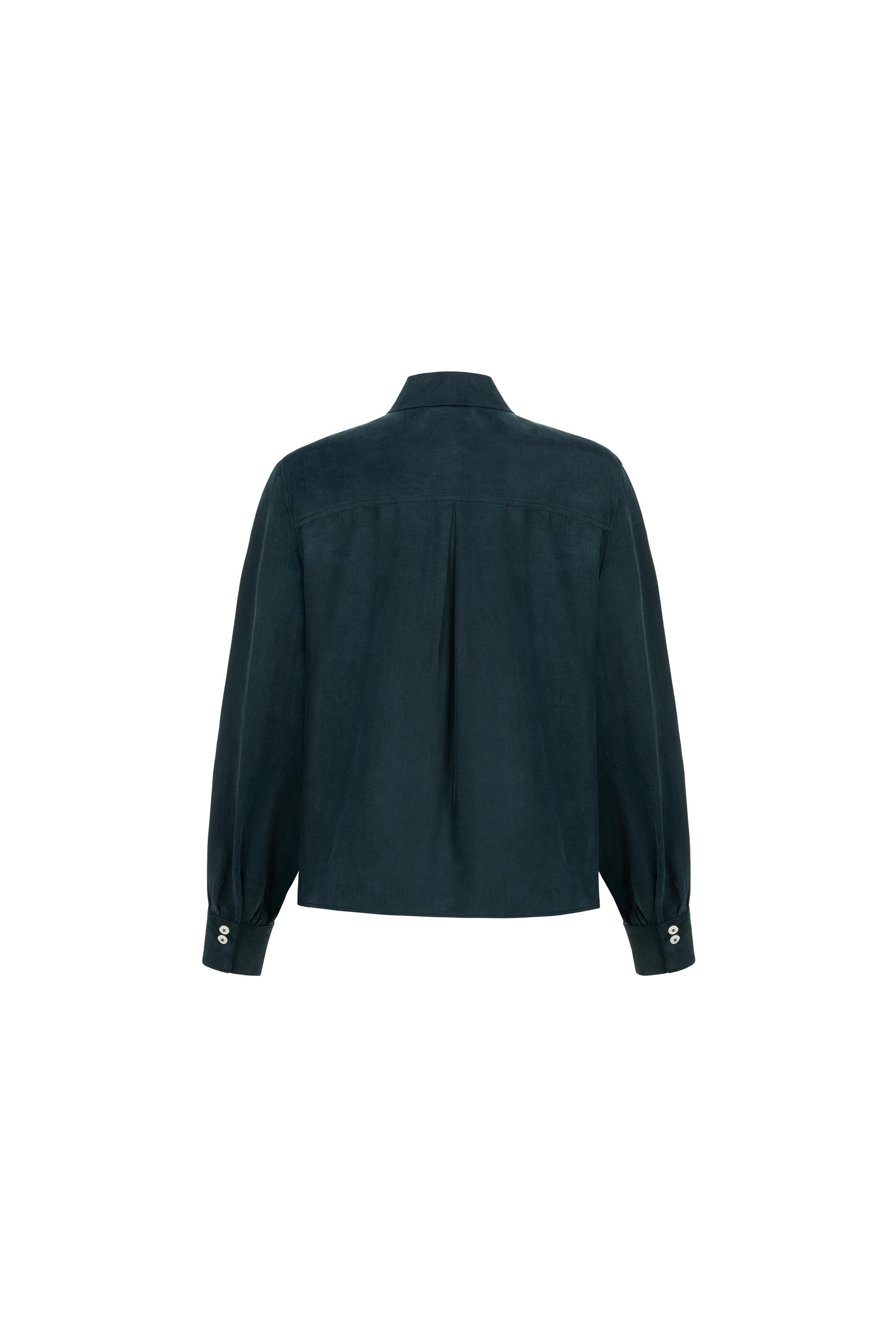 Tencel Karışımlı Gömlek Koyu Orman Yeşili