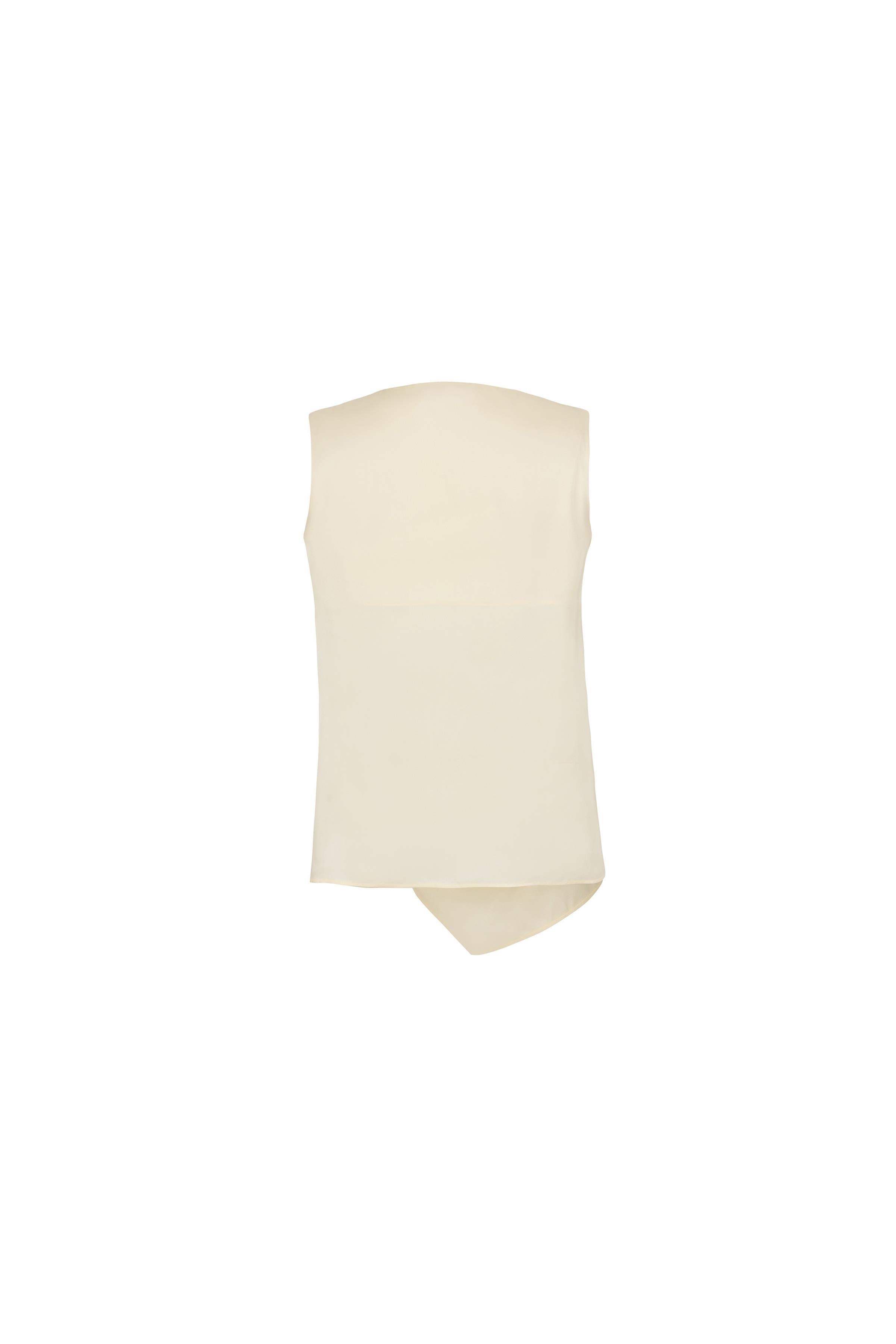 Toka Detaylı Saten Bluz Açık Altın