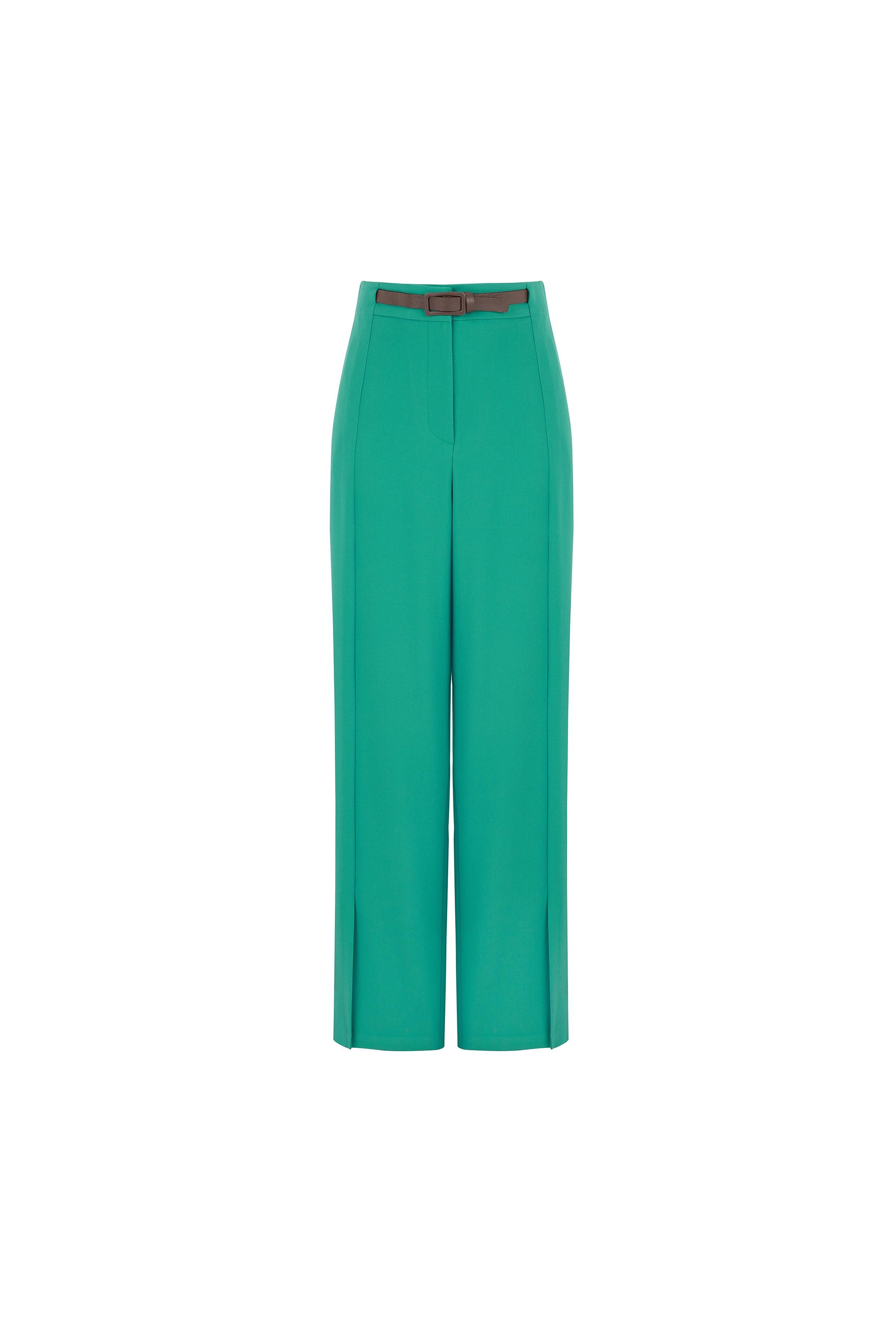 Yırtmaç Detaylı Krep Pantolon