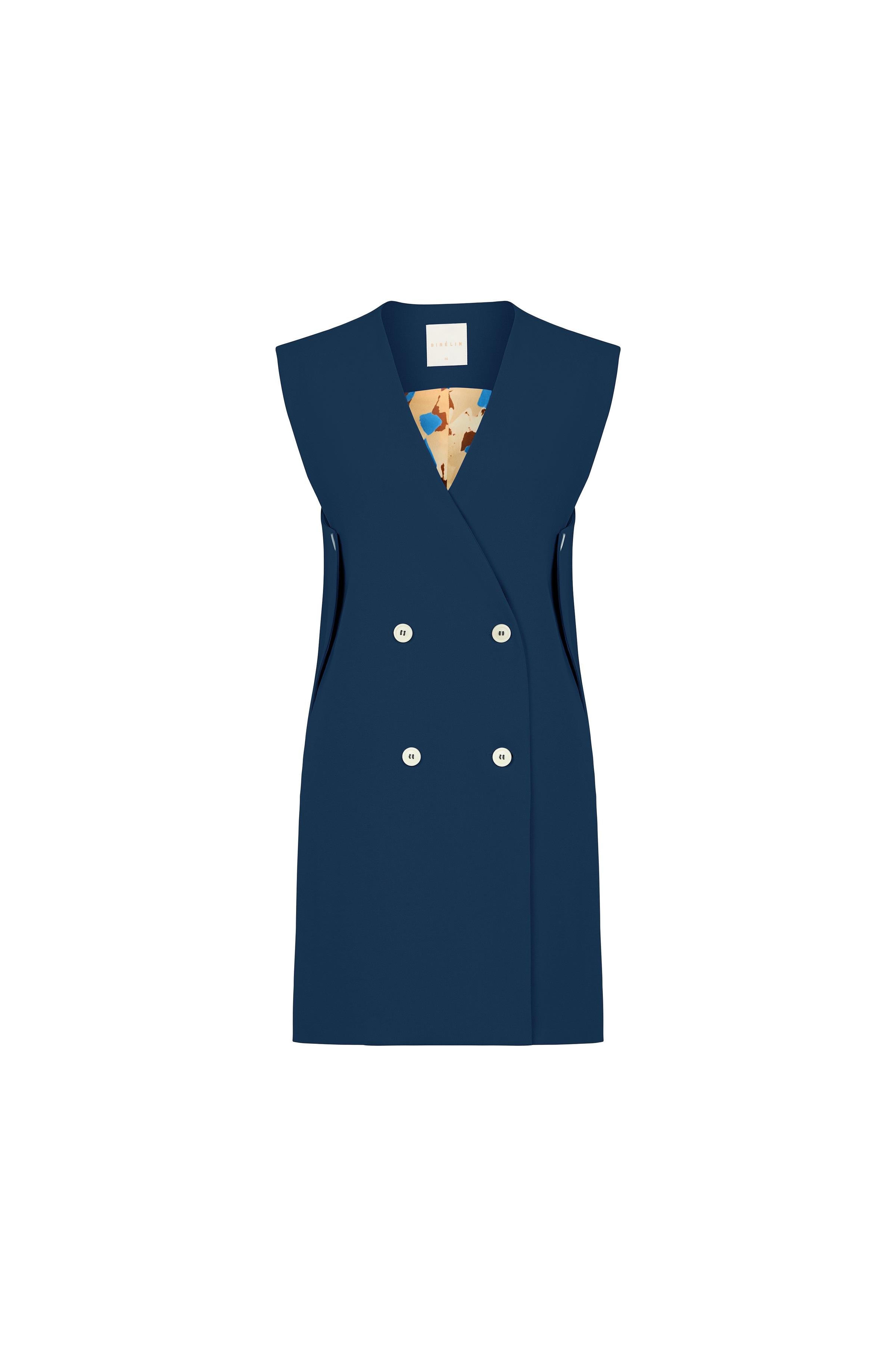 Yırtmaçlı Poliviskon Yelek Koyu Yosun